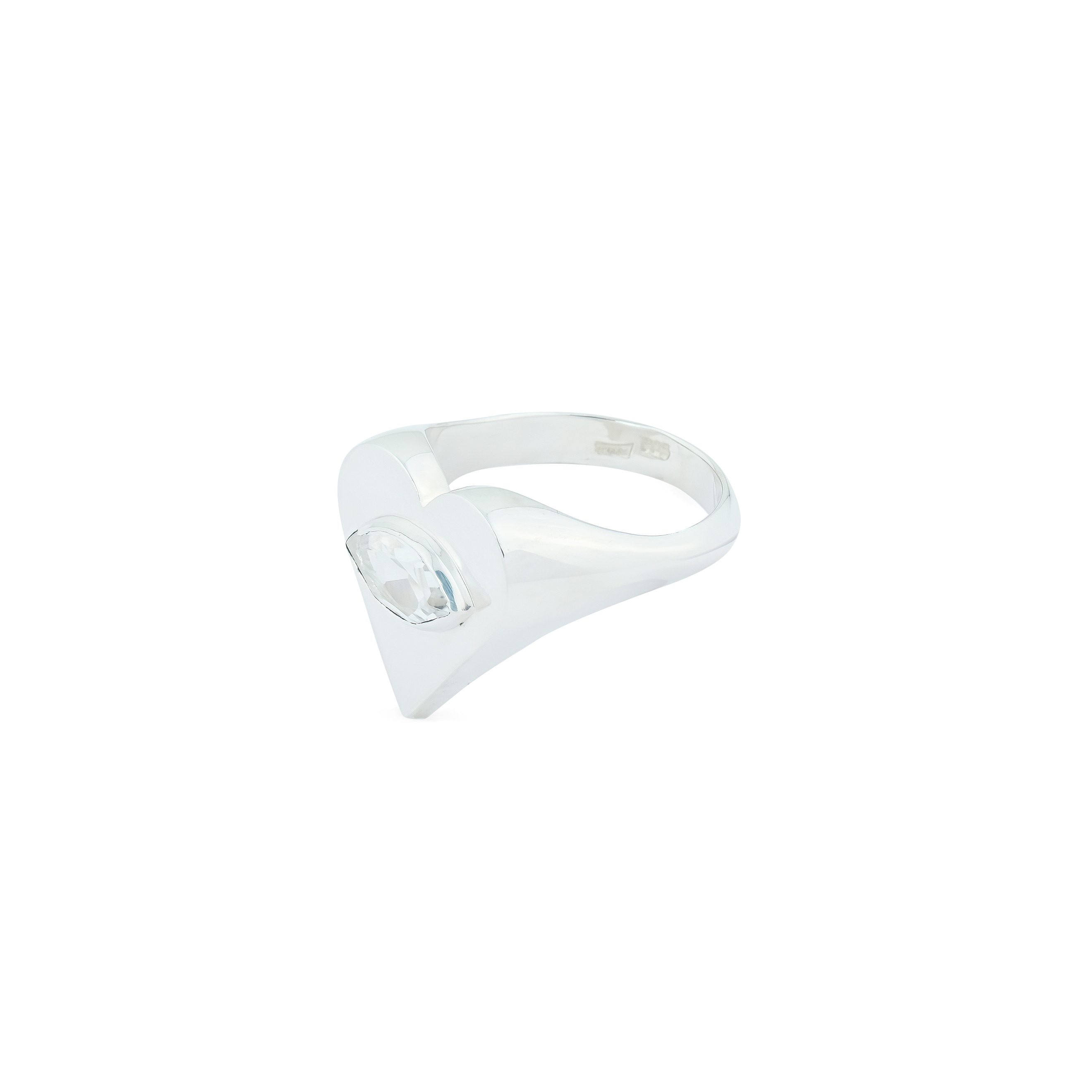 VISION ring in silver with white topaz