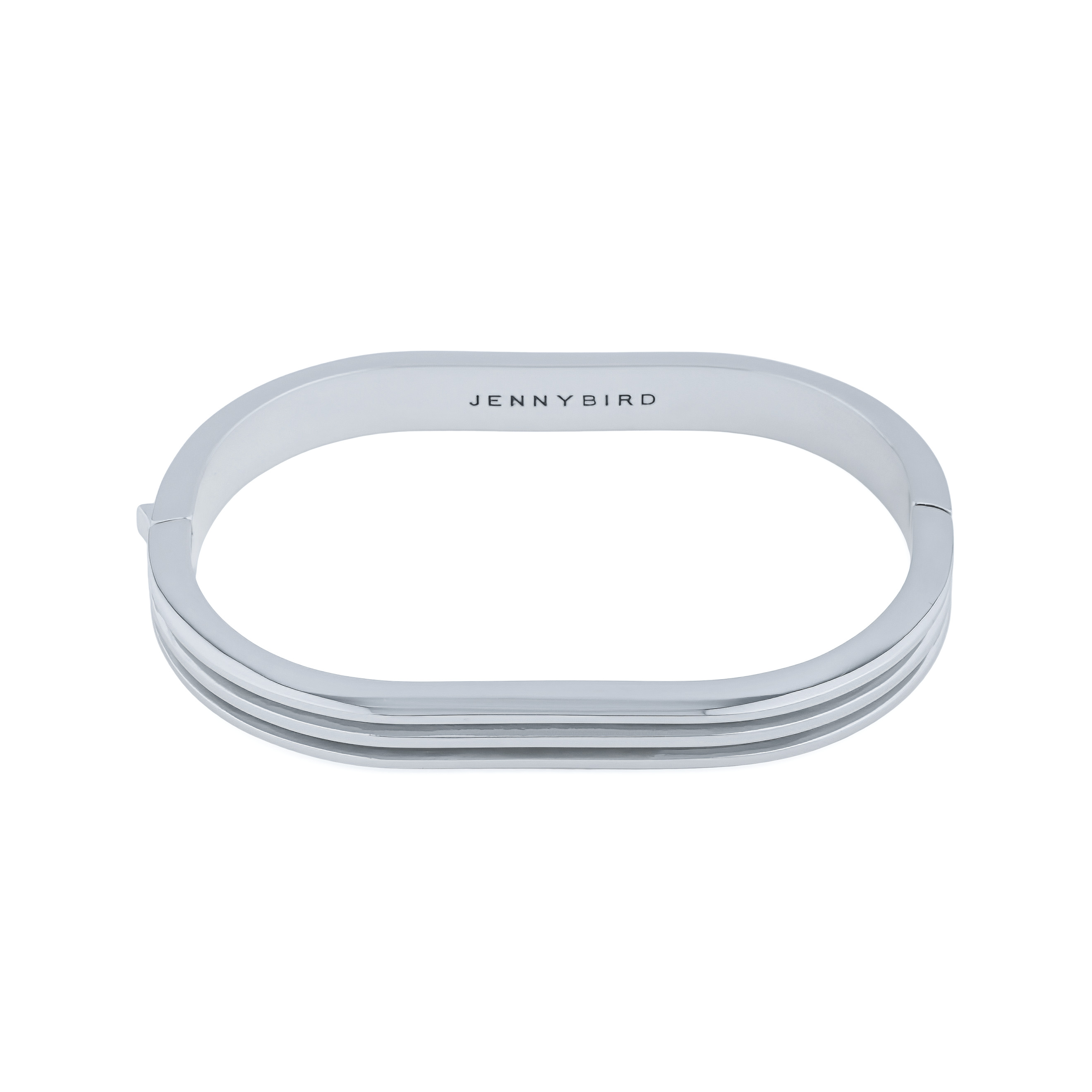 Ribbed bracelet with silver coating