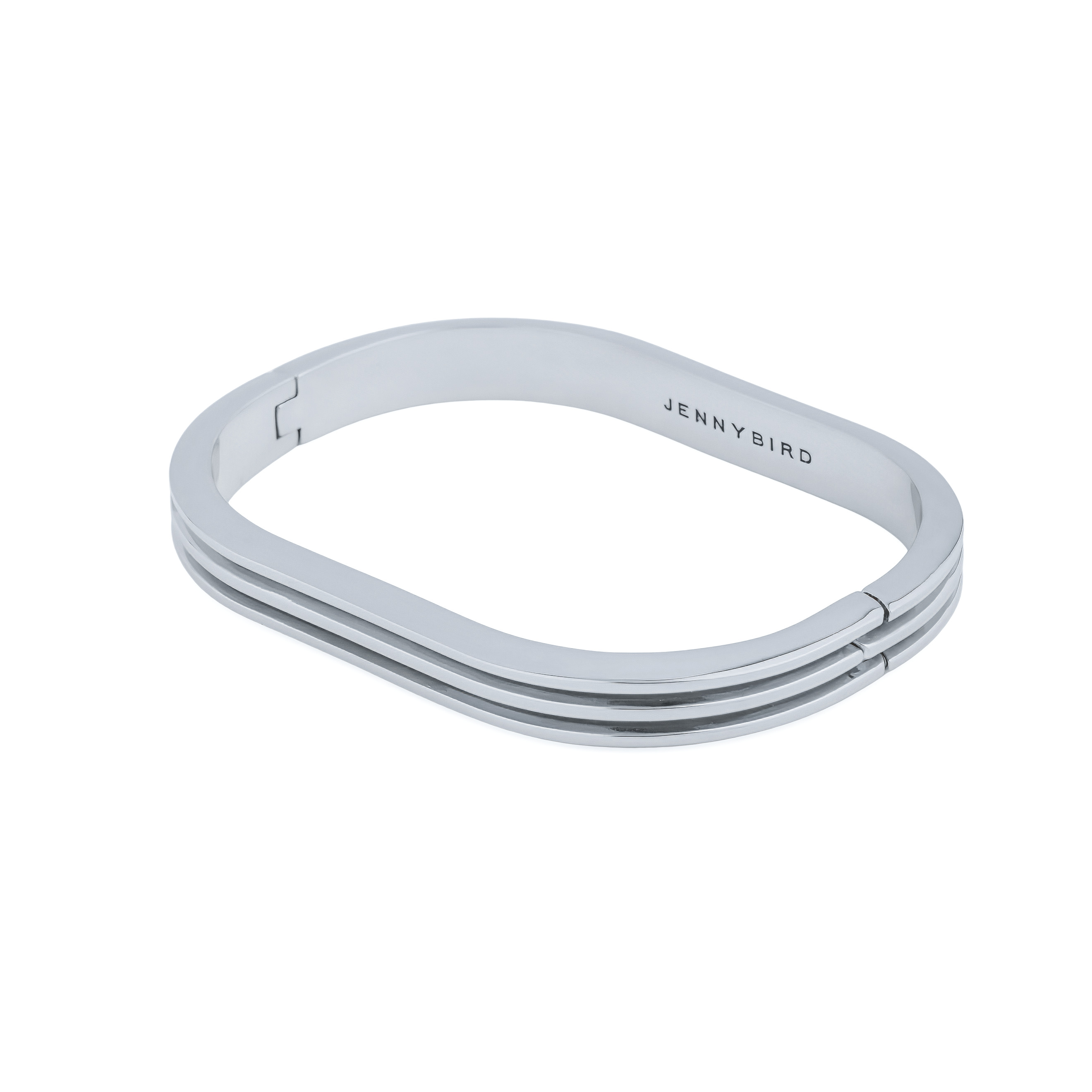 Ribbed bracelet with silver coating