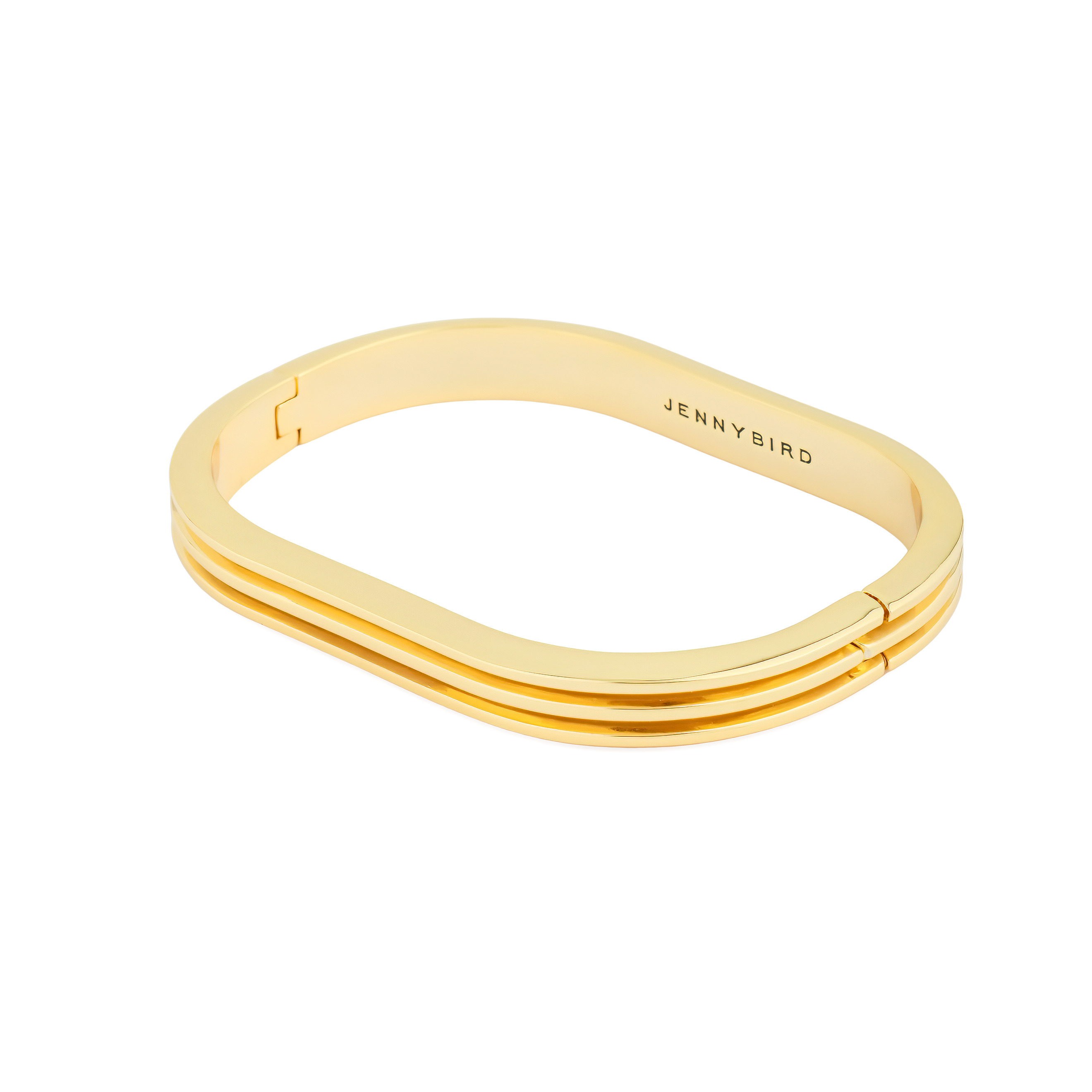 Gold-plated ribbed bracelet