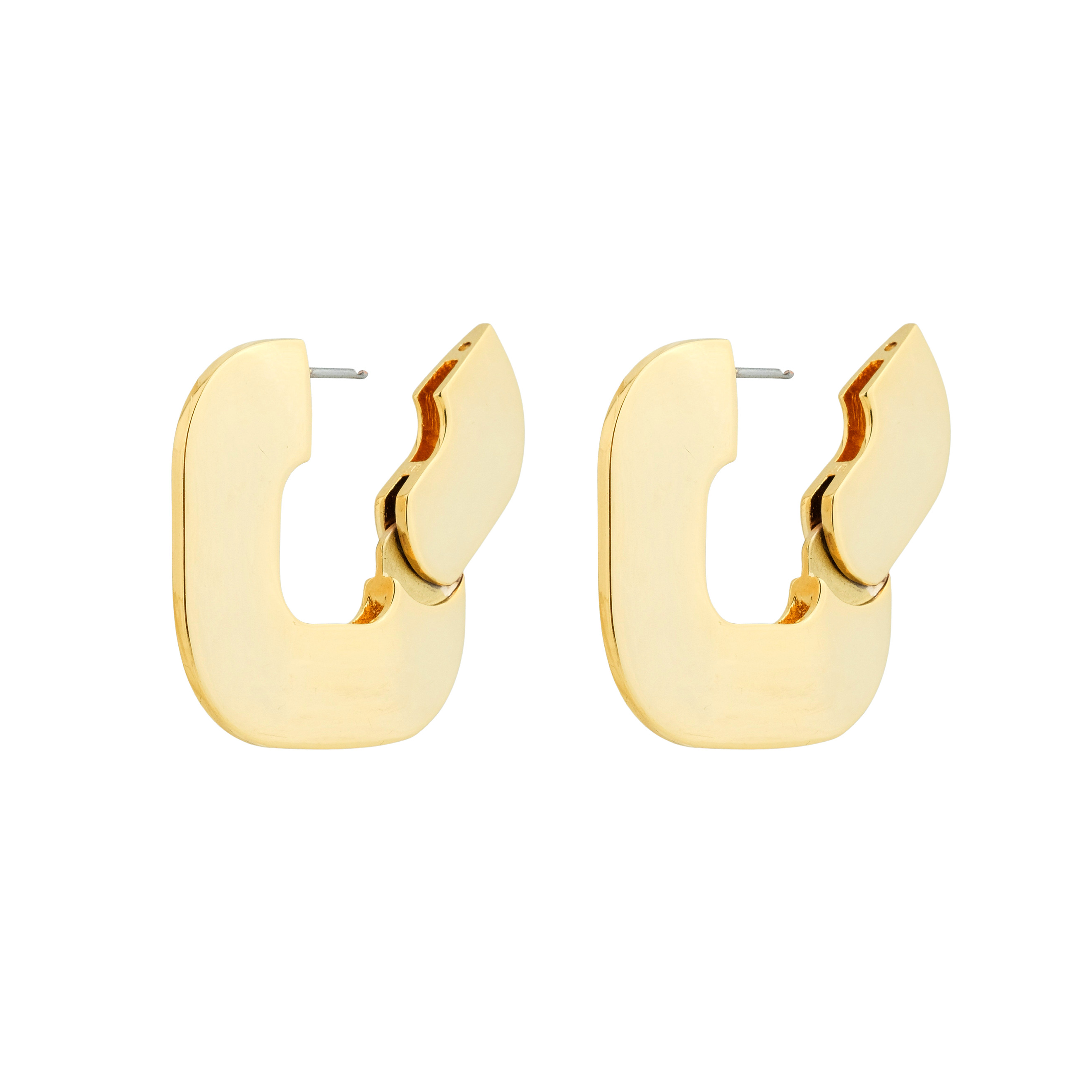 Gold-plated Square Mega Cushion Earrings