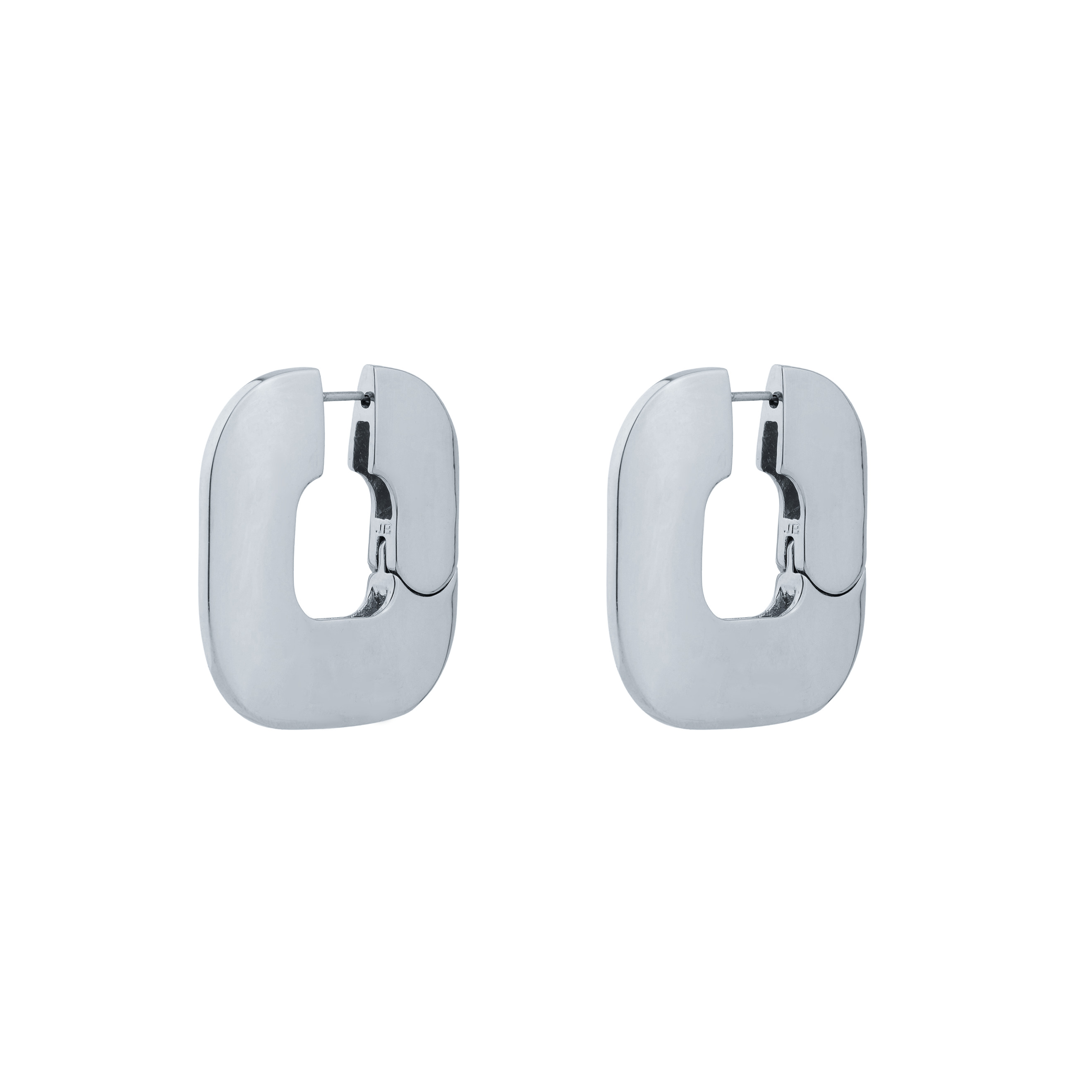 Mega Cushion Square Earrings with Silver Coating