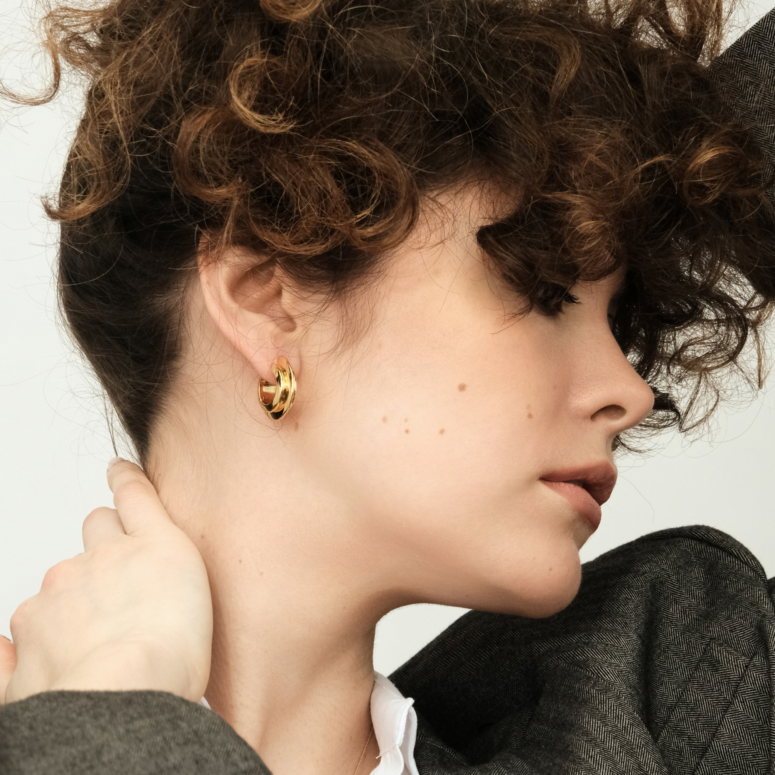 Позолоченные серьги Veda Hoops
