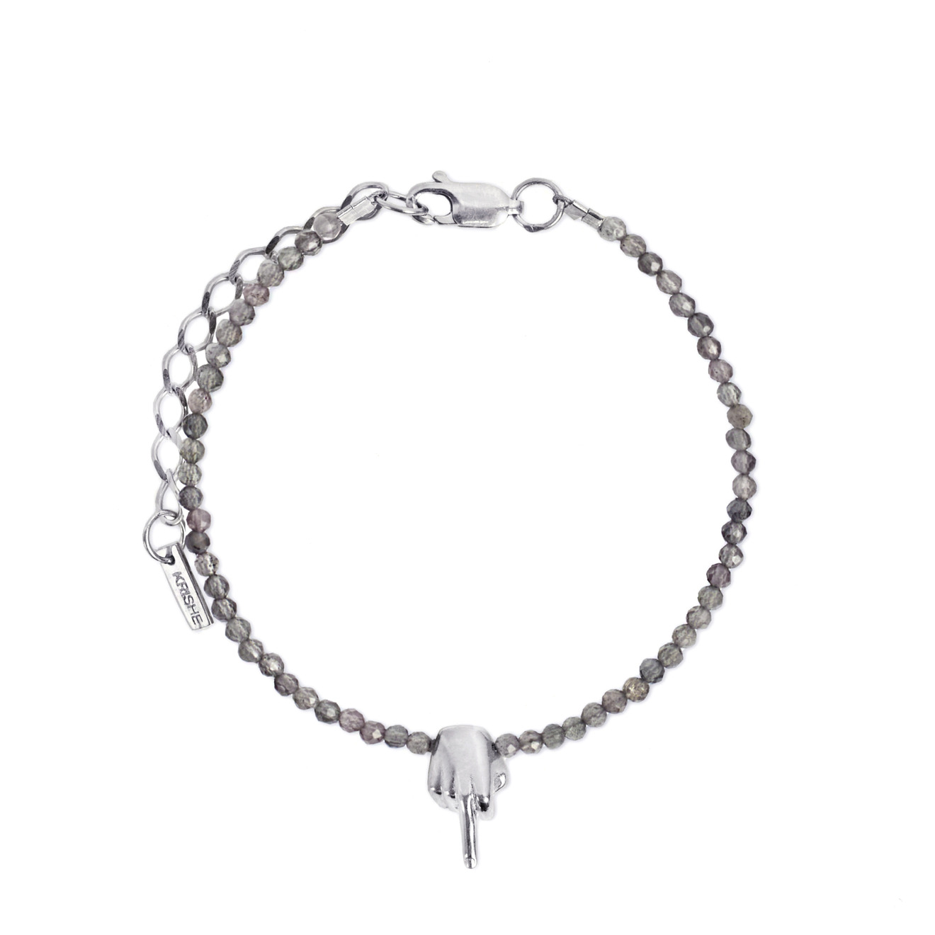 KRISHE Серебристй браслет с подвеской-рукой из серебра HAZE krishe позолоченный браслет из серебра shadow side