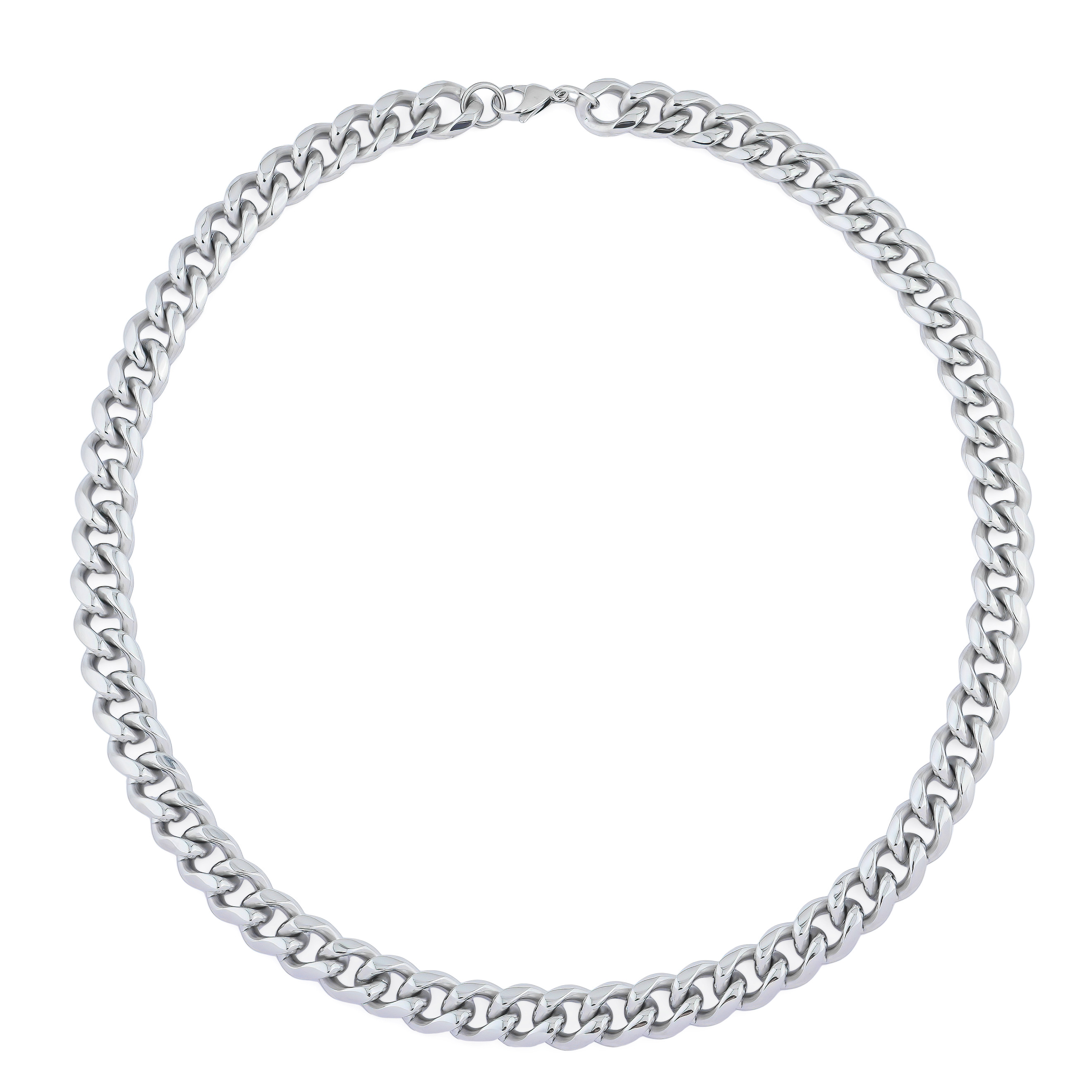 Steel chain with large shell weave