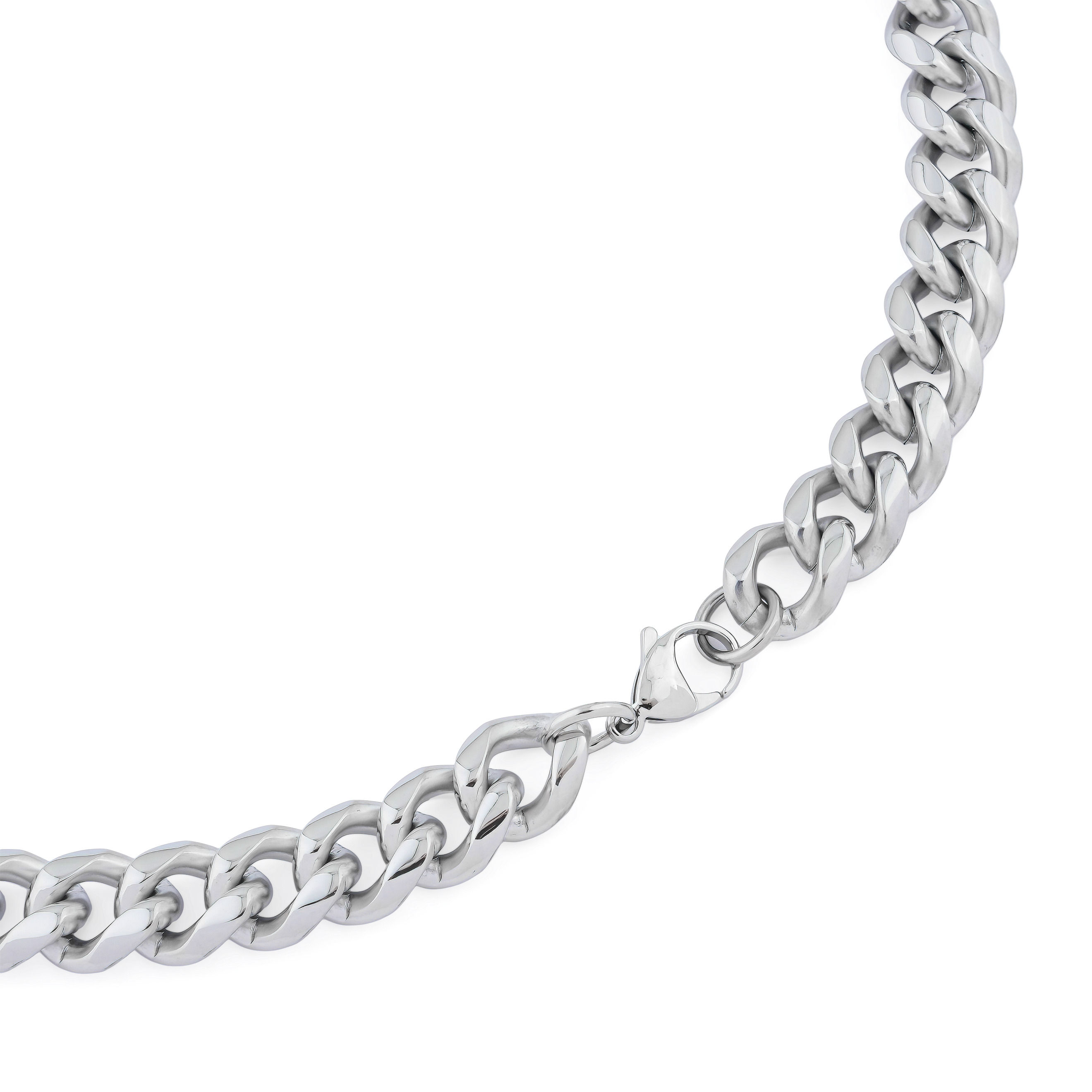Steel chain with large shell weave
