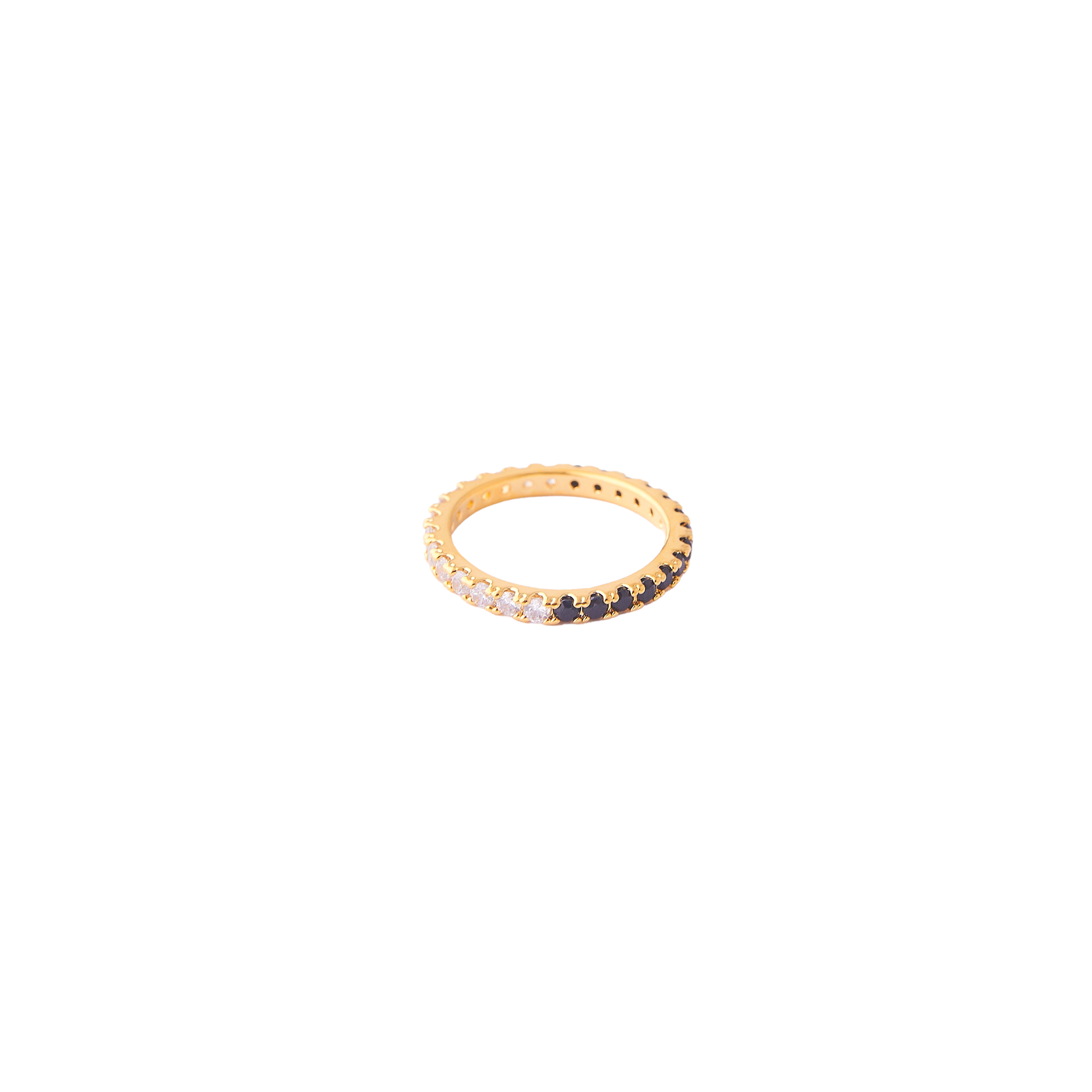 ring with a pavй of black and white crystals