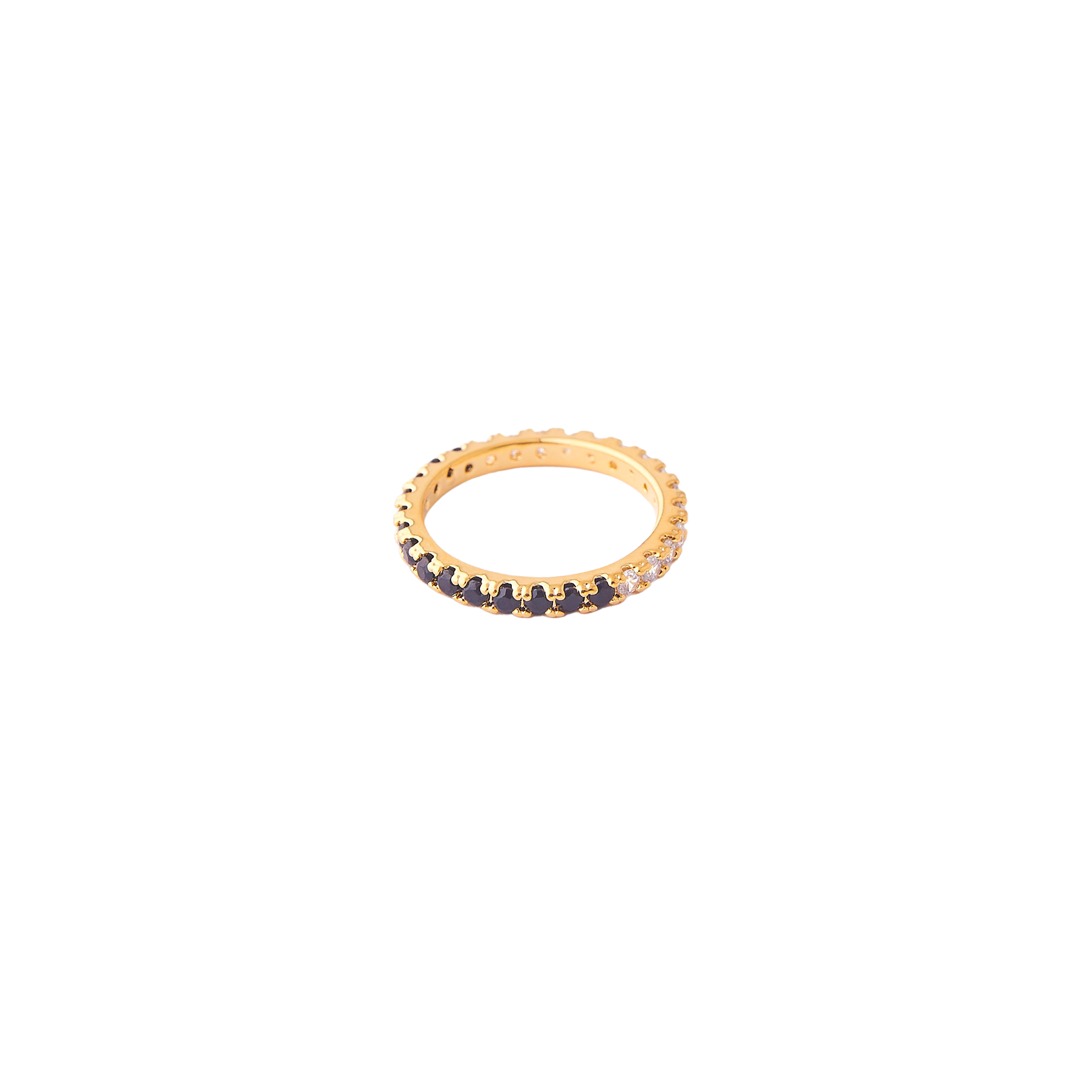 ring with a pavй of black and white crystals