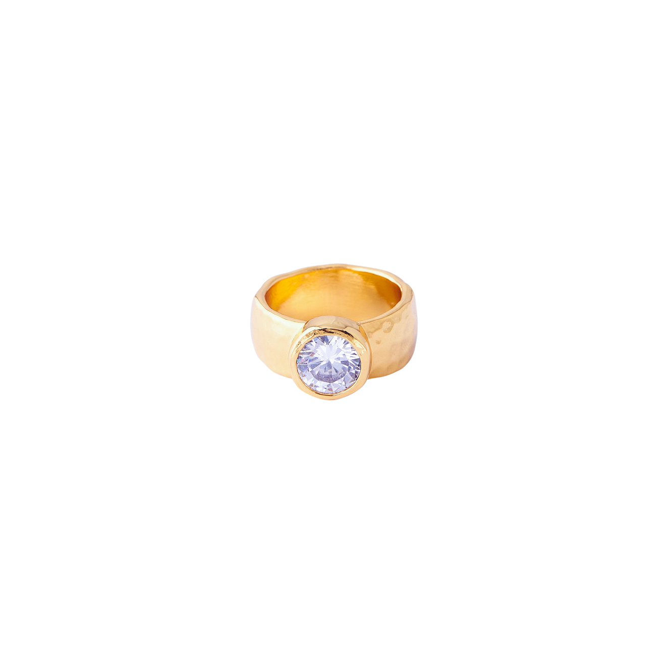Herald Percy Золотистое кольцо с крупным кристаллом