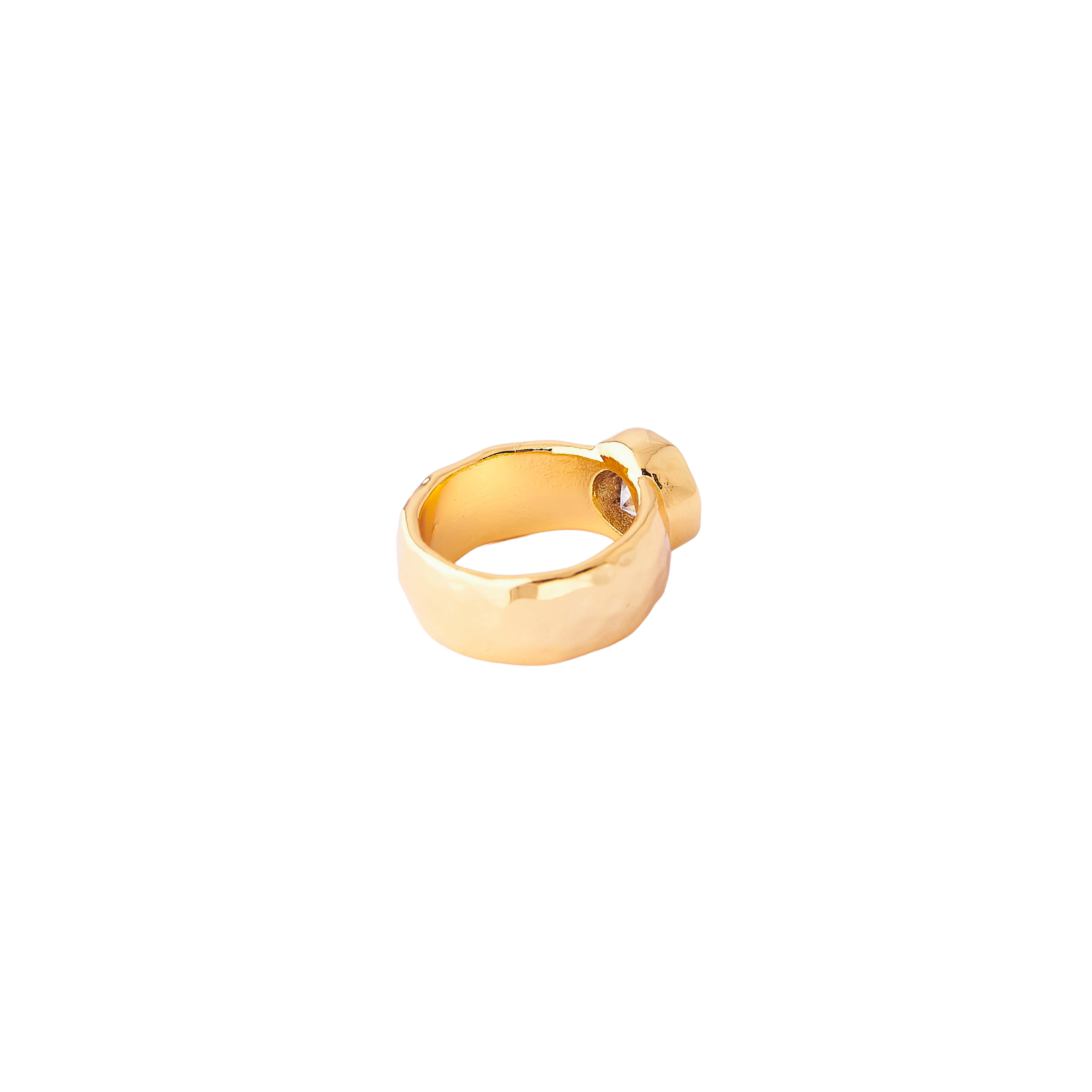 high ring with a large crystal