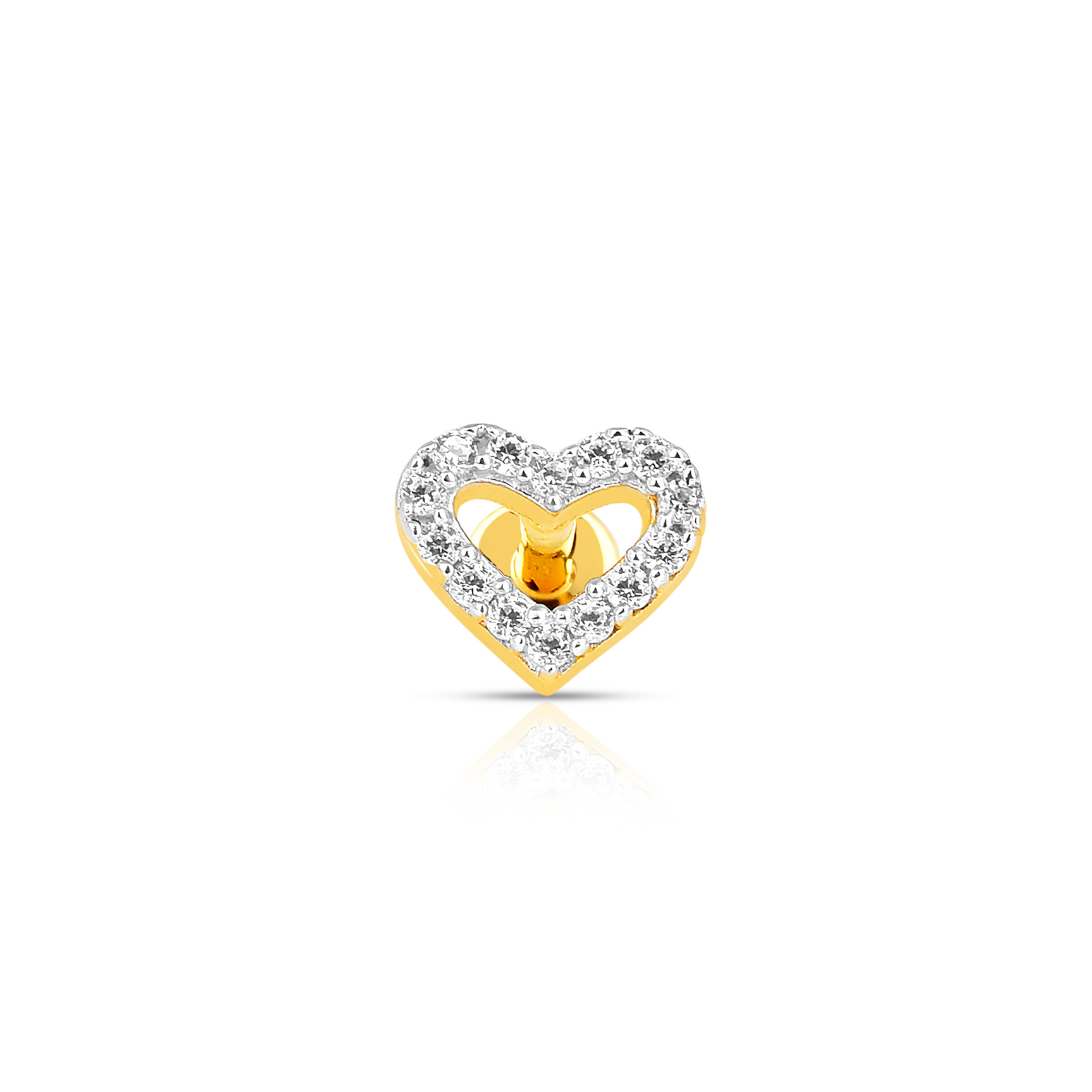 Gold-plated wrap-heart with zircons