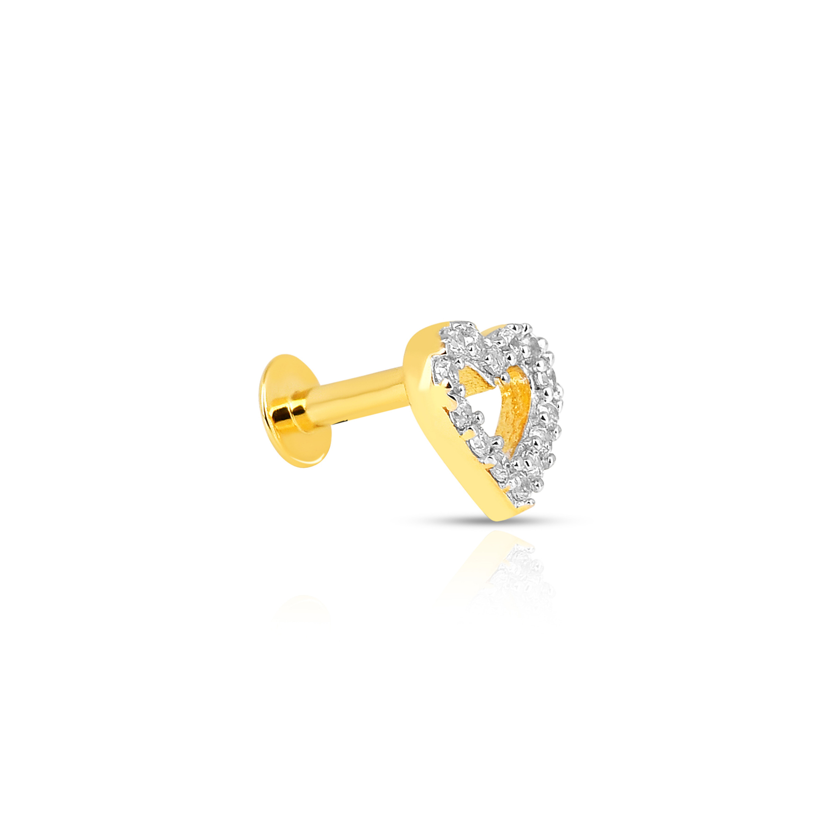Gold-plated wrap-heart with zircons