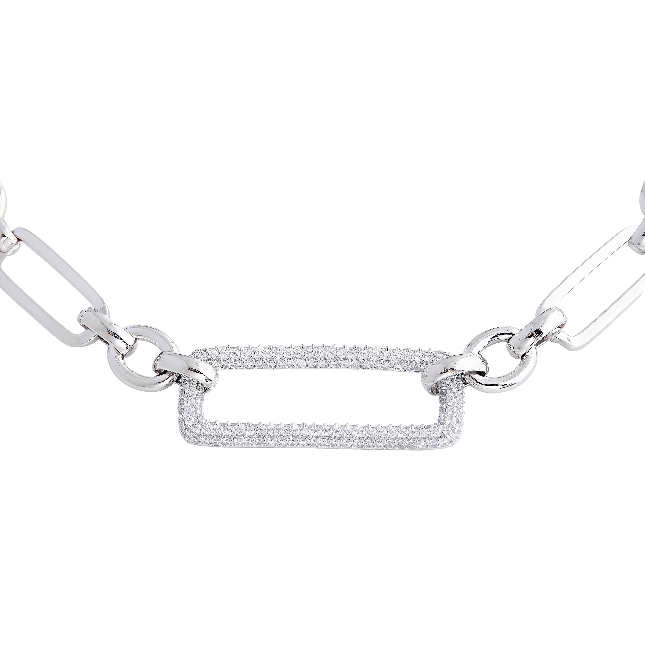 large chain with a rectangular link in crystals