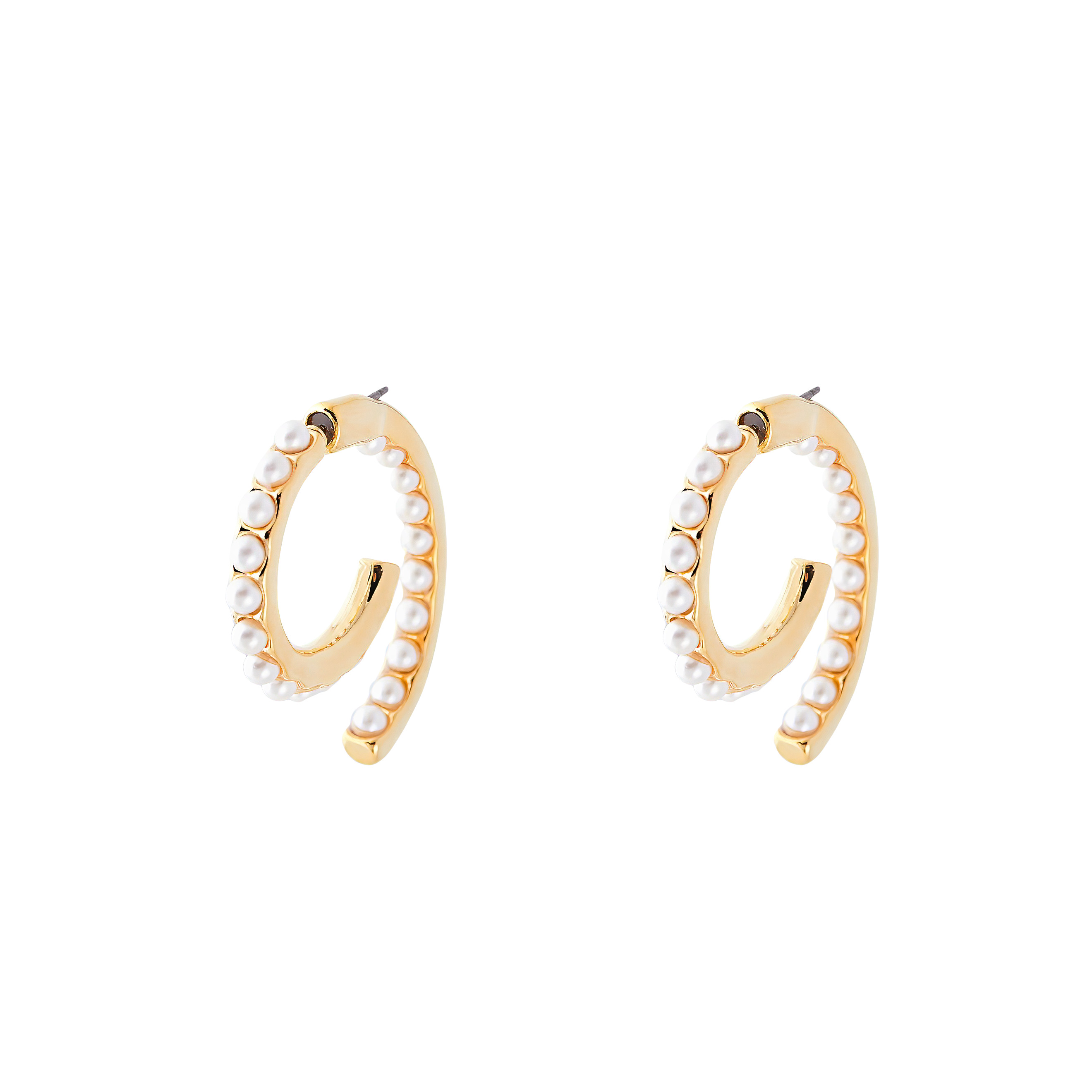 curling earrings with a peacock of pearls