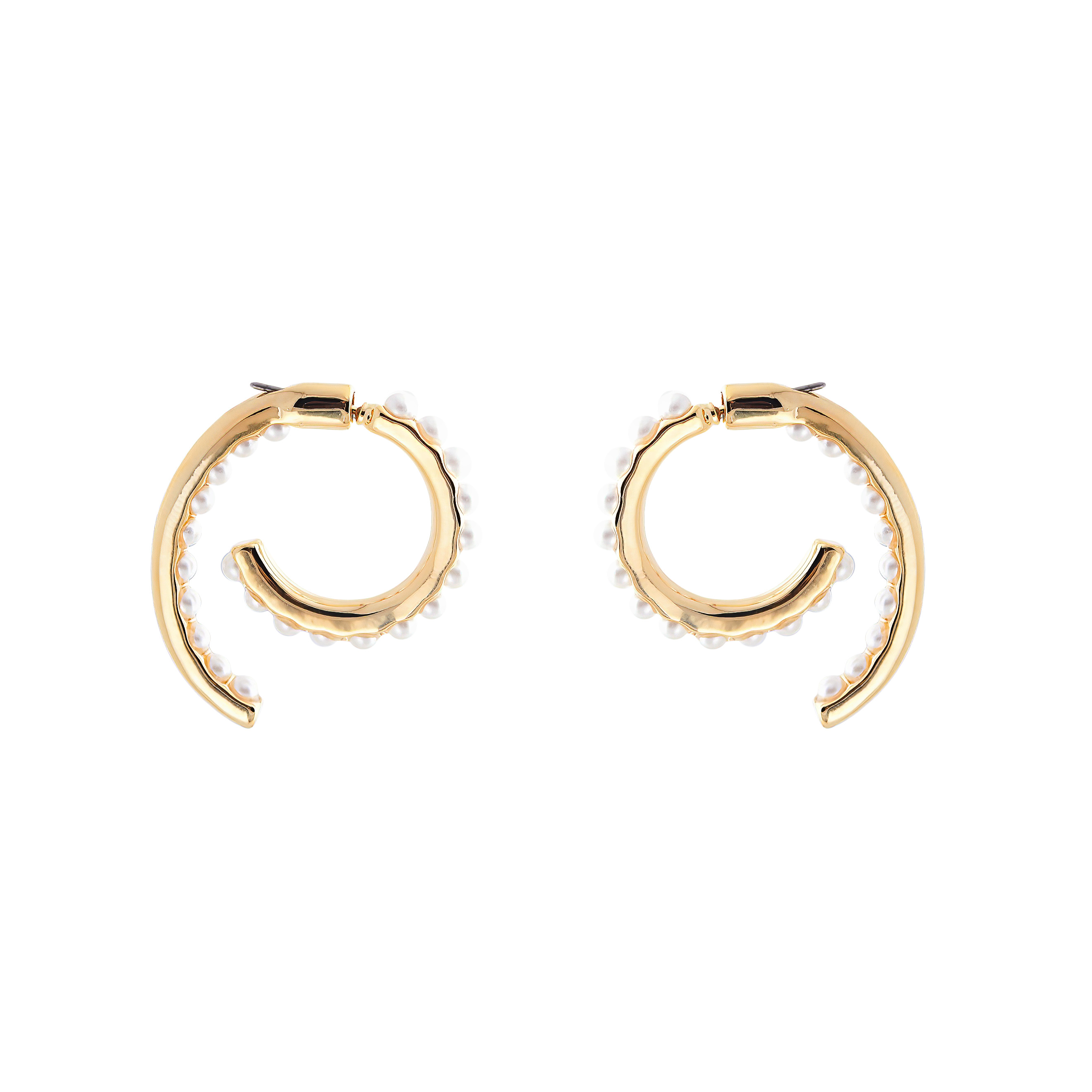 curling earrings with a peacock of pearls