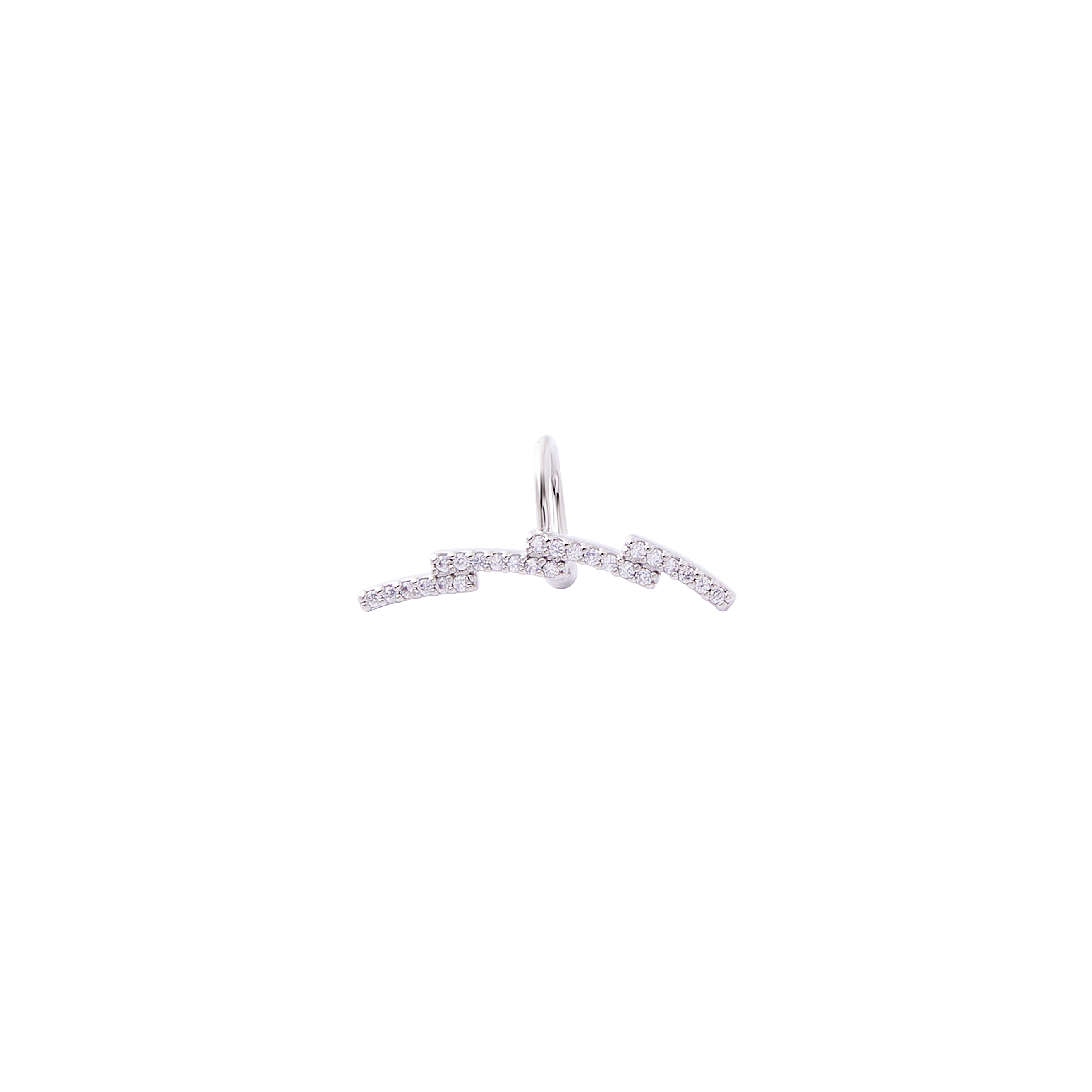 Silver-tone arc cuff with crystal pavé
