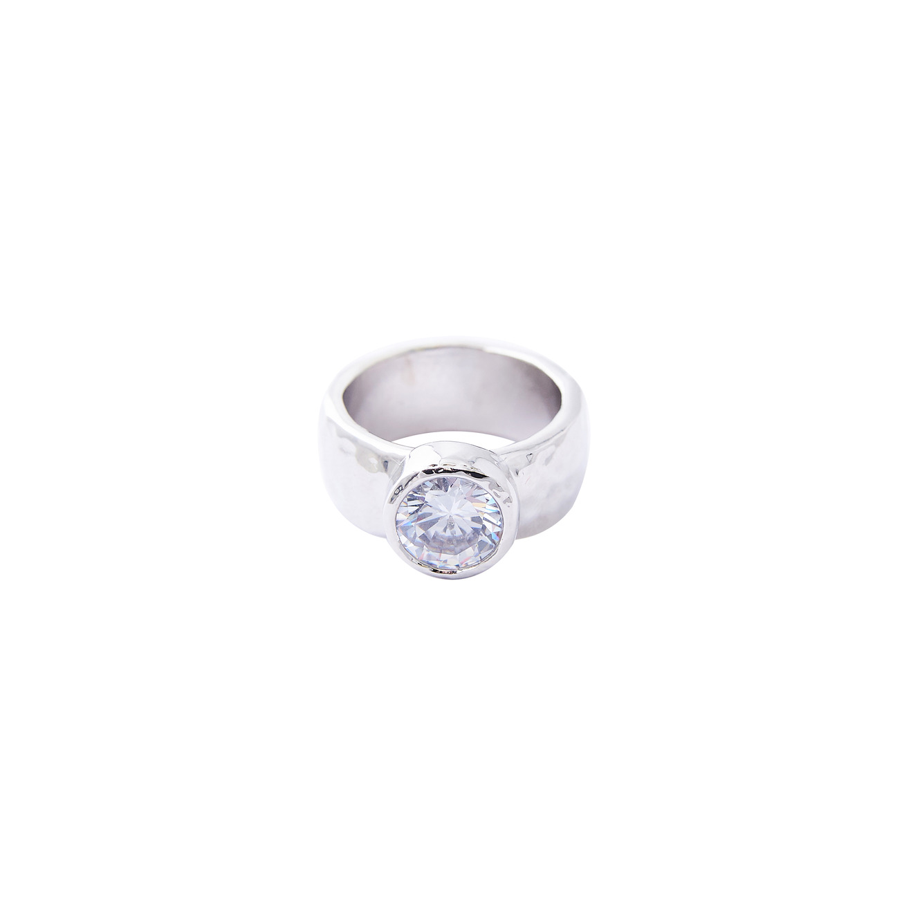Herald Percy Серебристое высокое кольцо с крупным кристаллом herald percy серебристое колье цепь с кристаллом