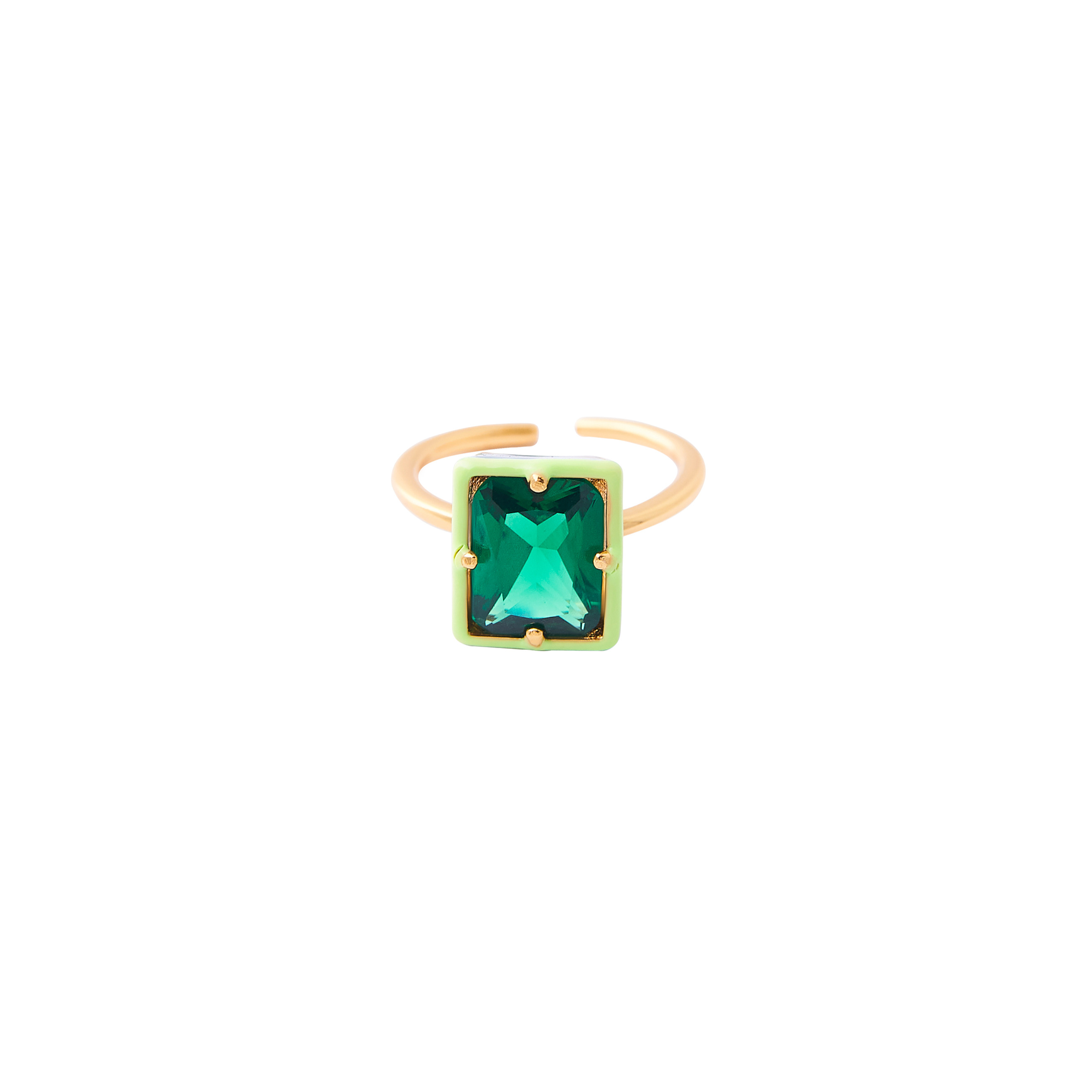 ring with green crystal