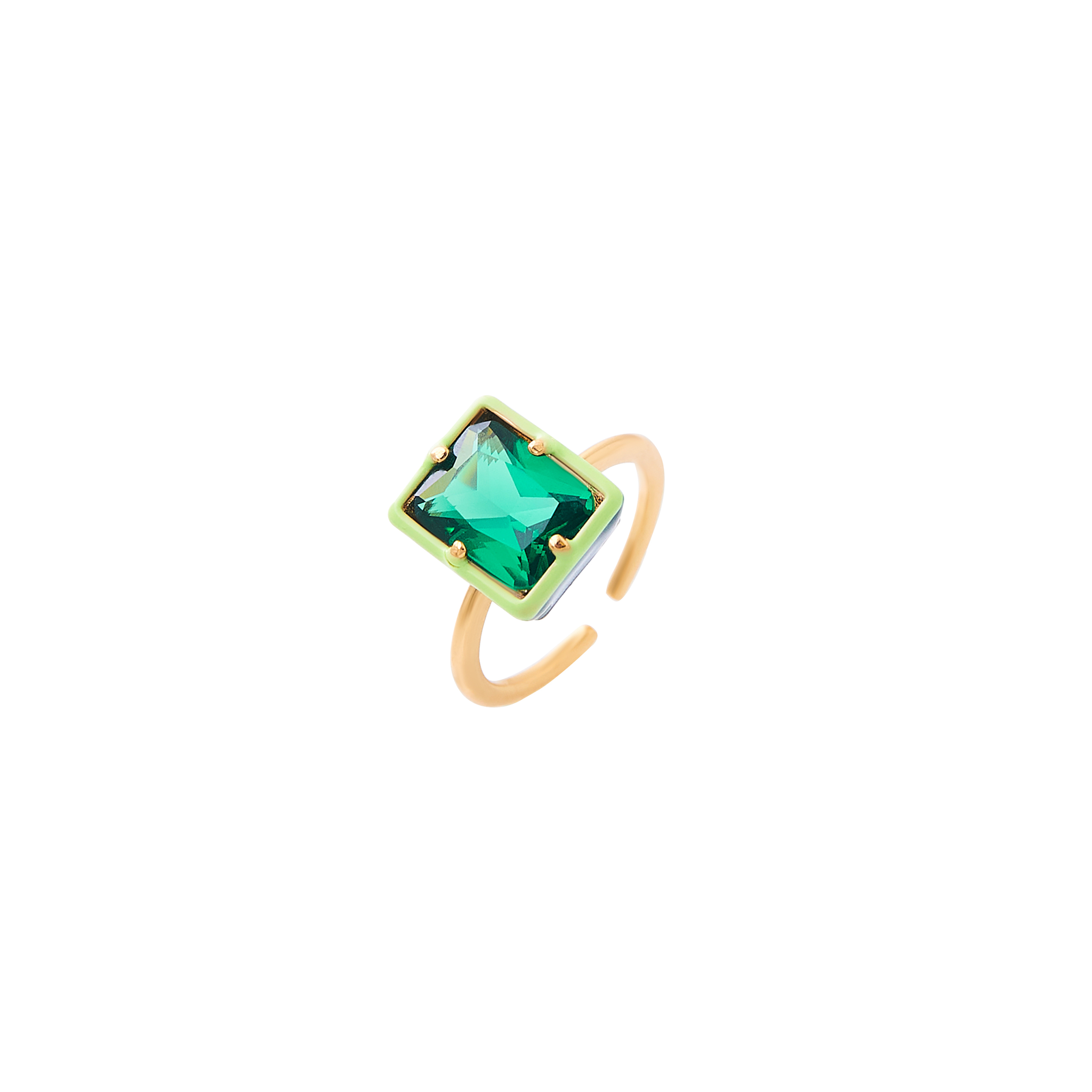 ring with green crystal