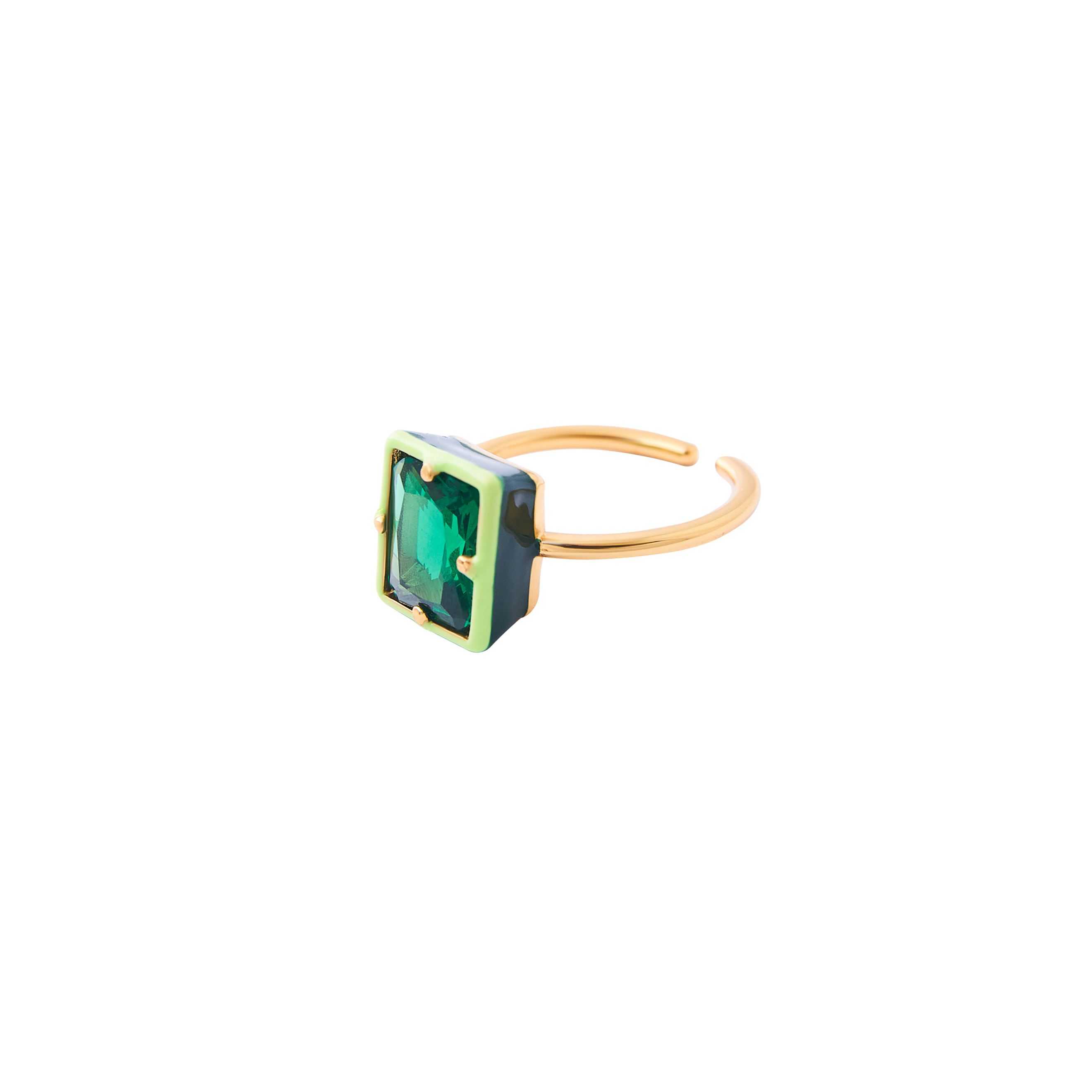 ring with green crystal