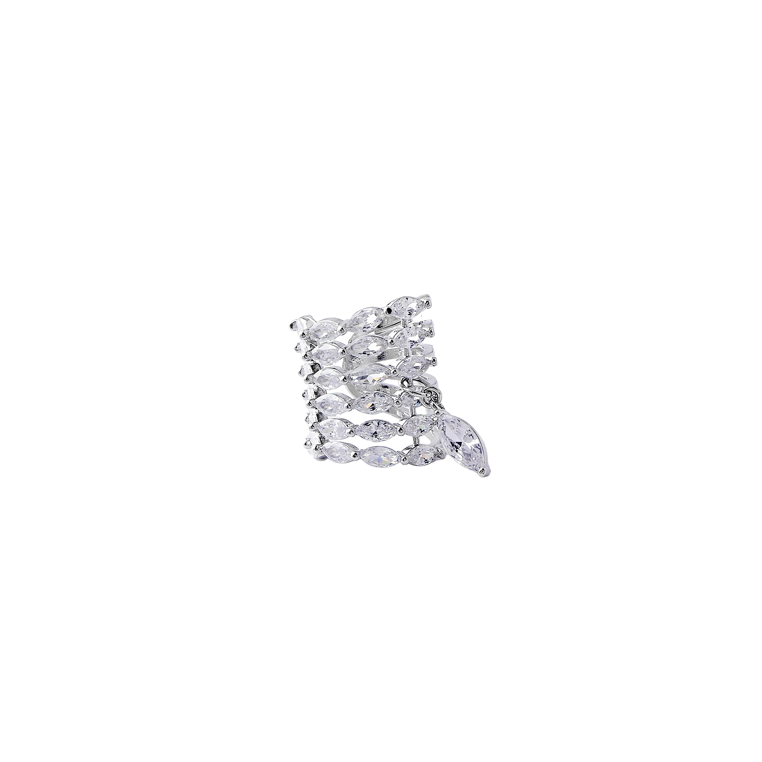 Multi-level cuff with crystal awnings
