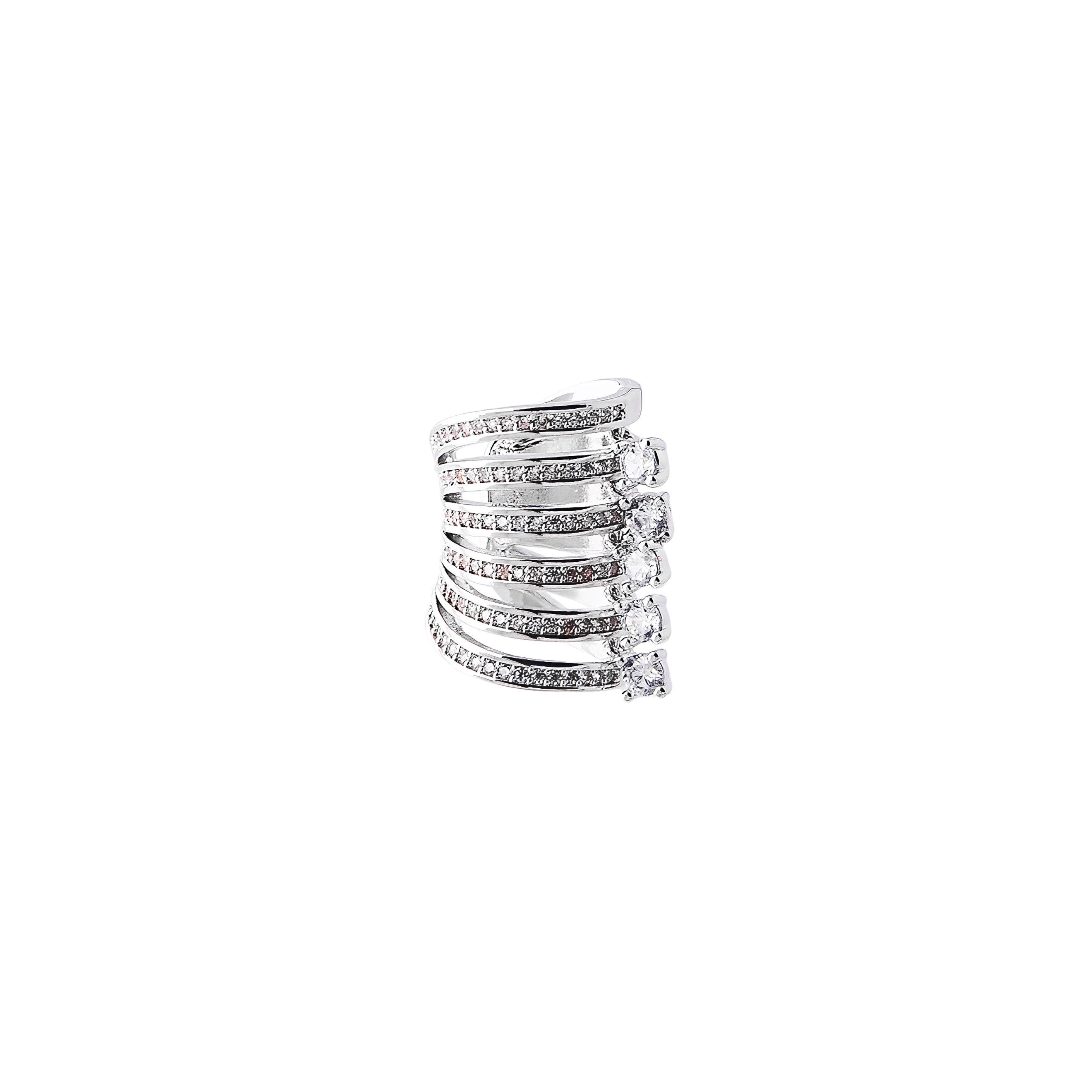 Multi-level cuff with round crystals