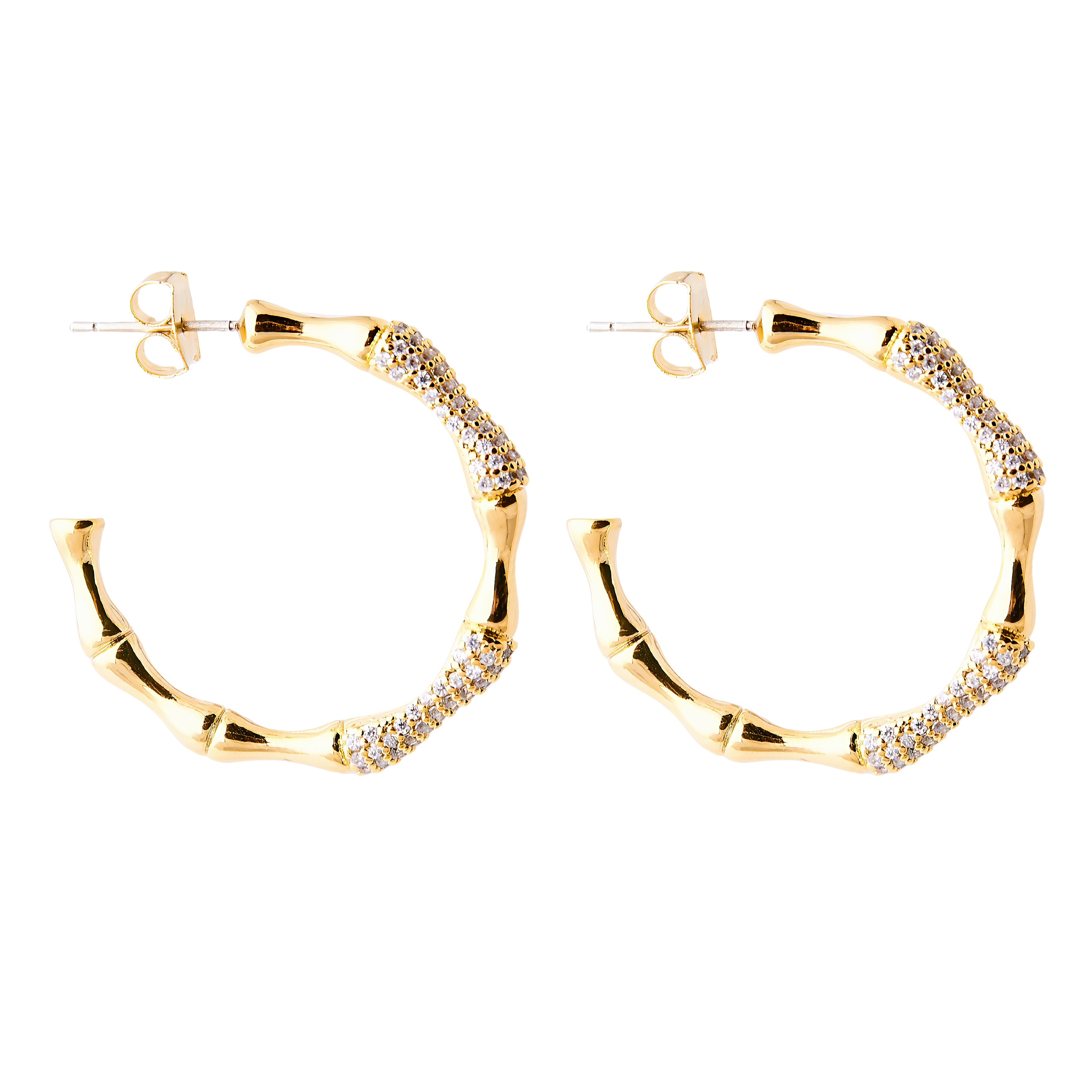 textured ring Earrings with crystals