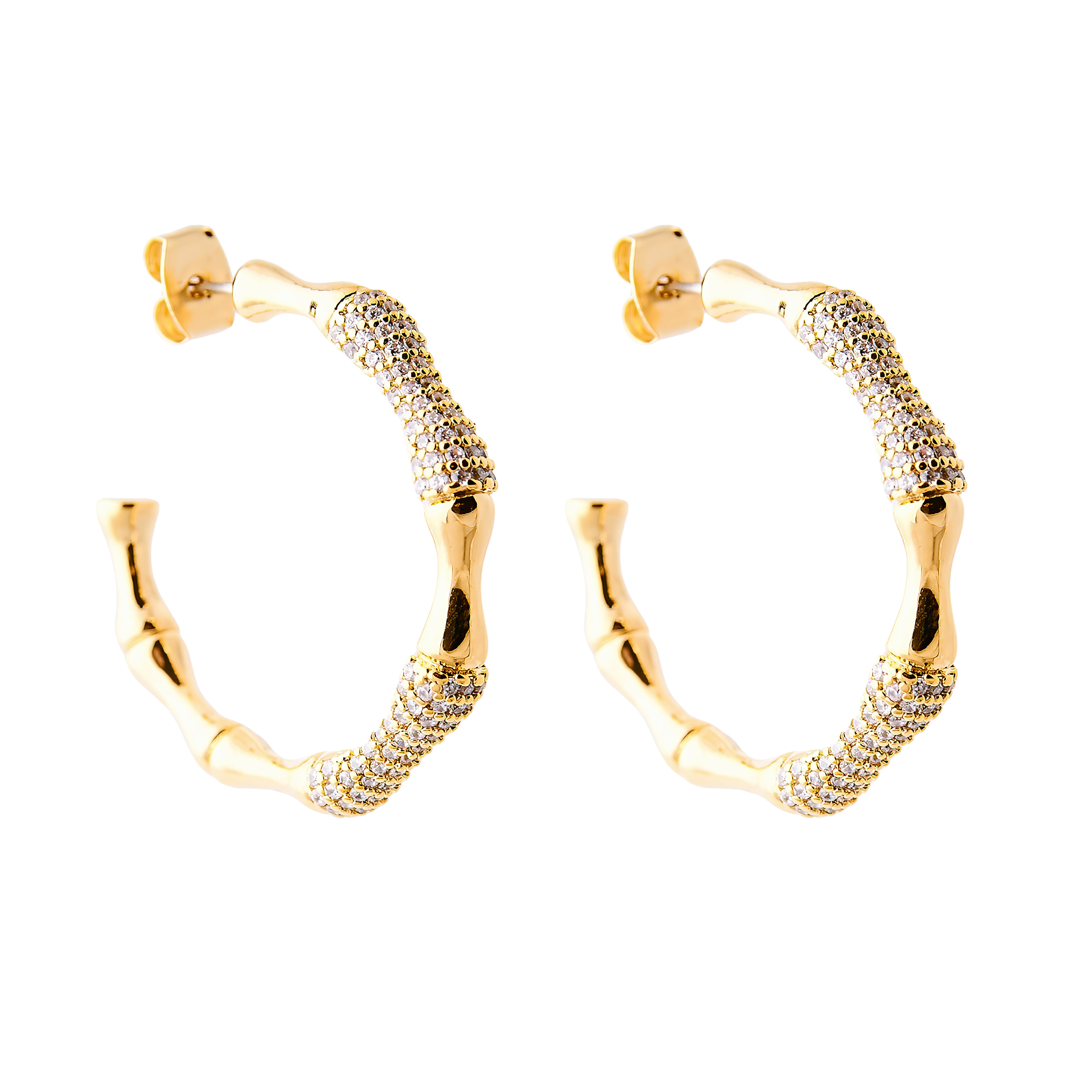 textured ring Earrings with crystals