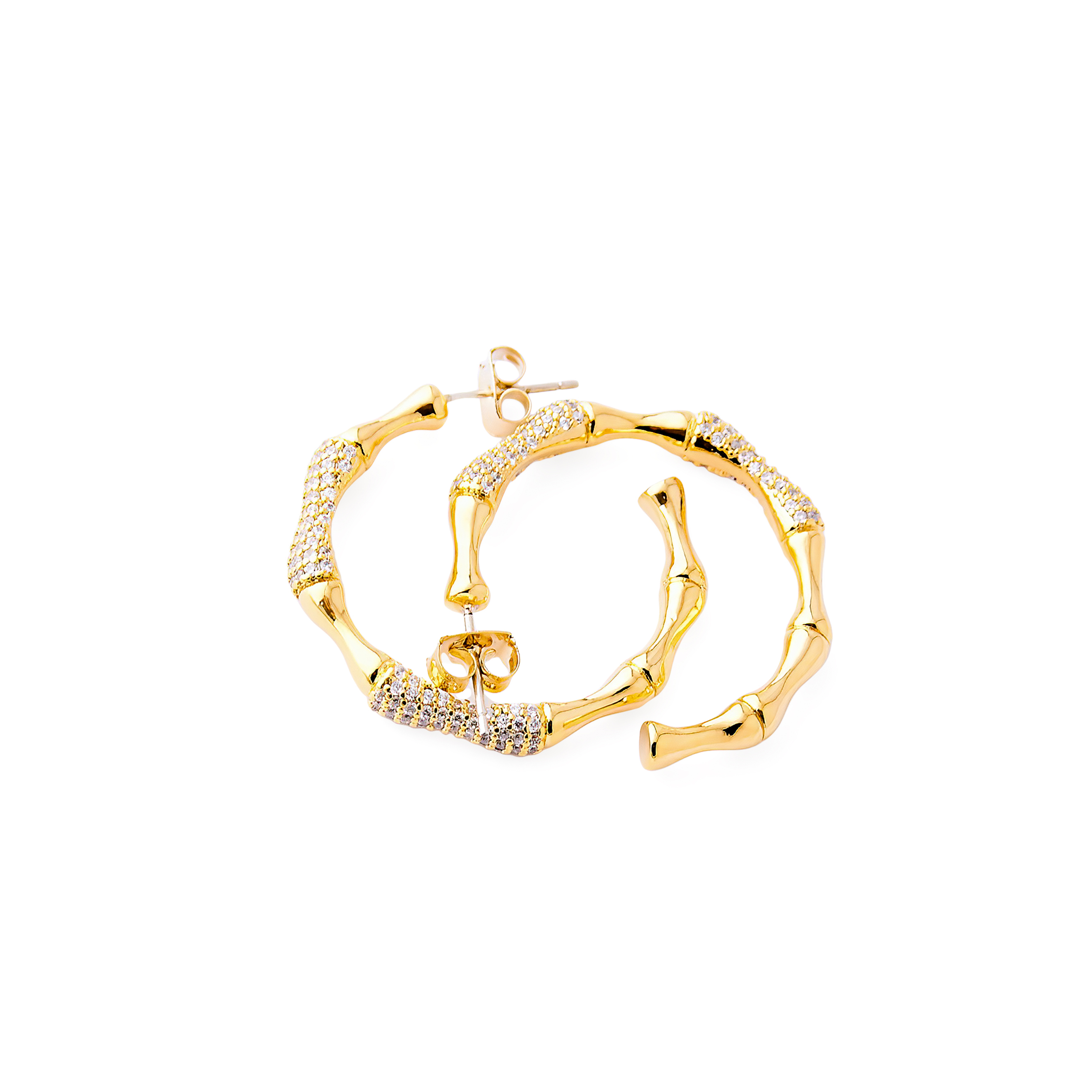 textured ring Earrings with crystals