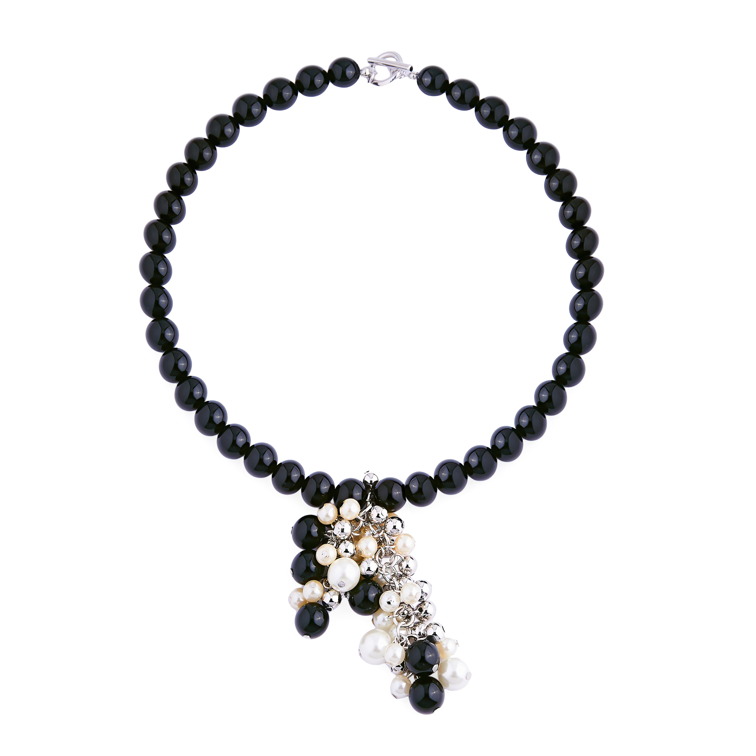Black beads with a cluster of beads