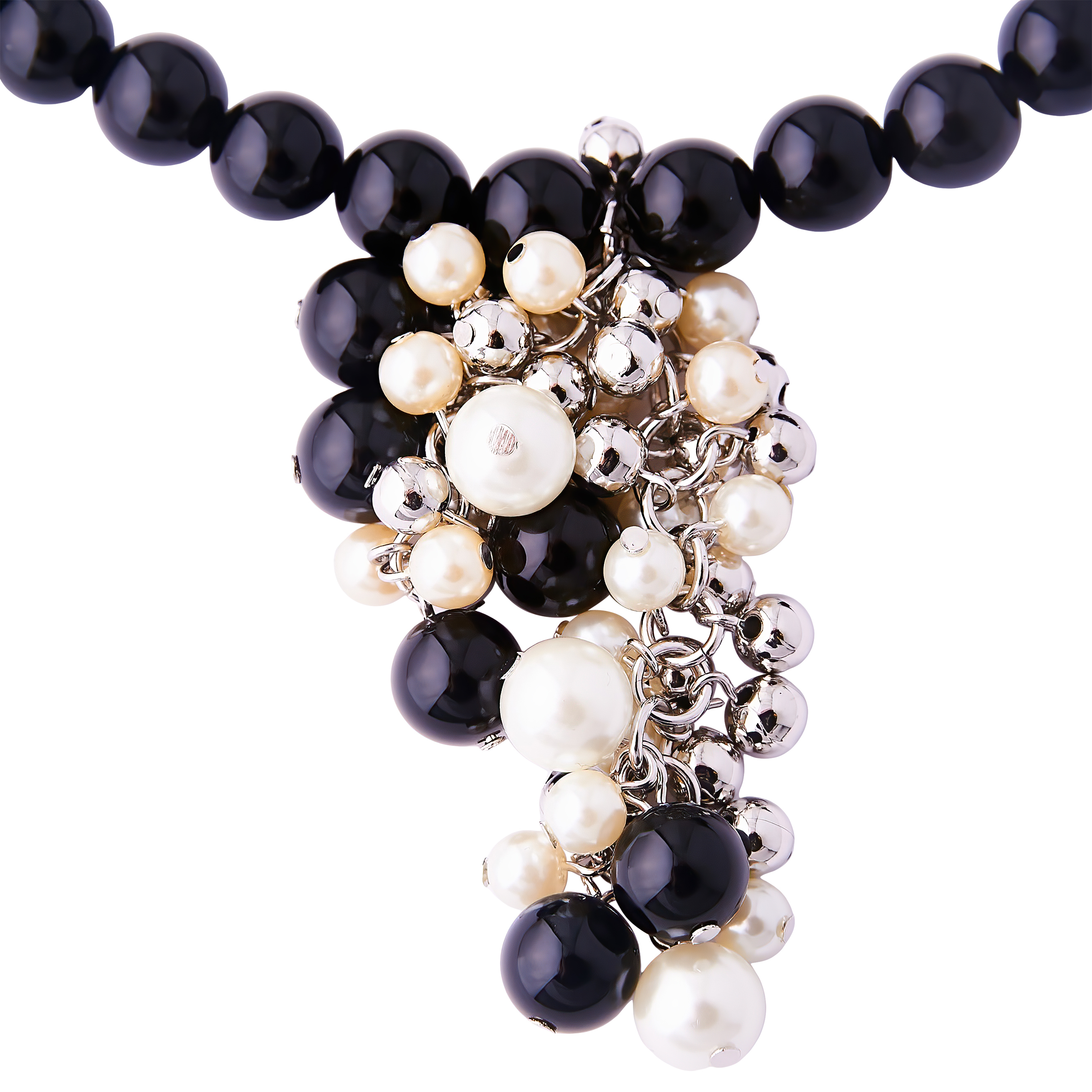 Black beads with a cluster of beads