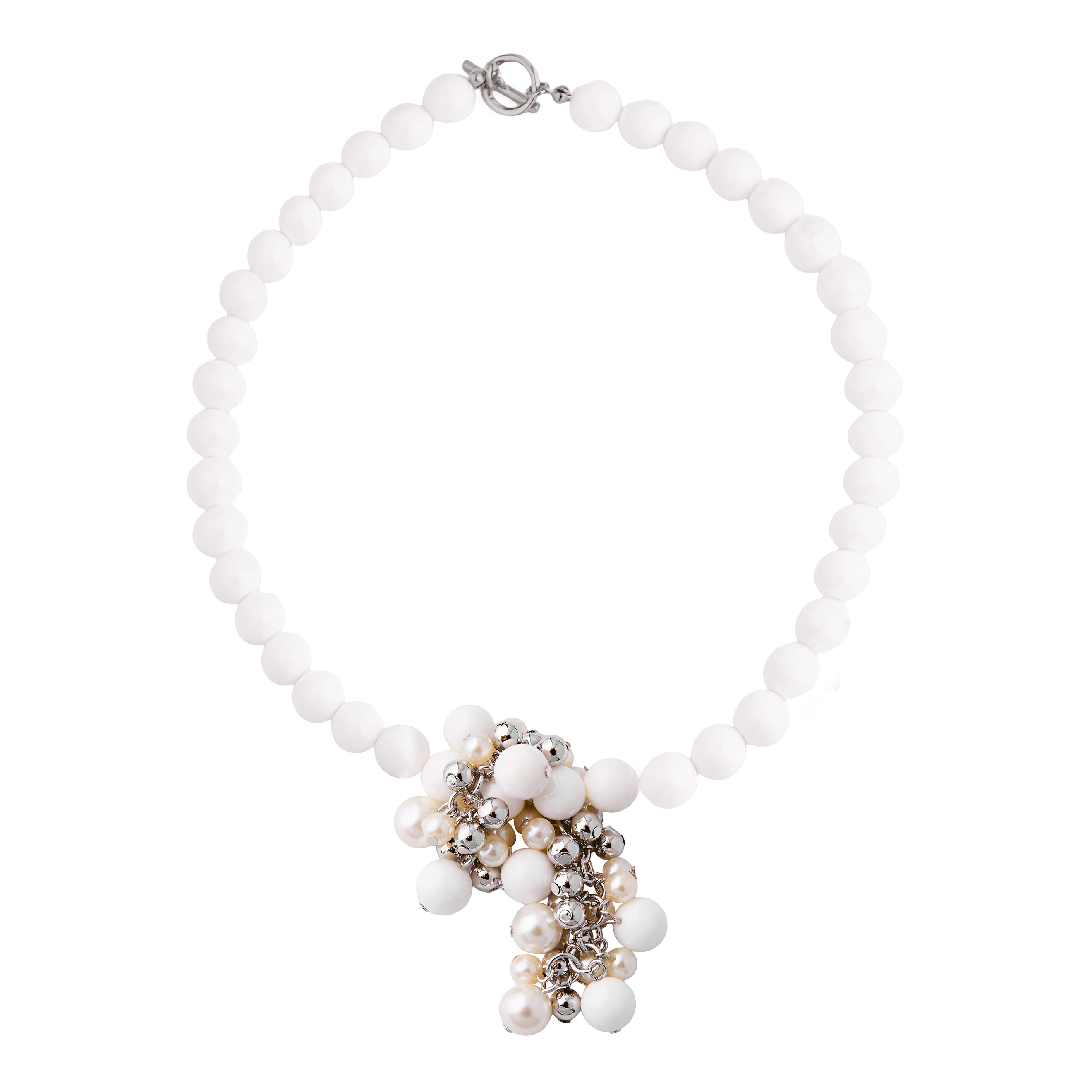 White beads with a cluster of beads