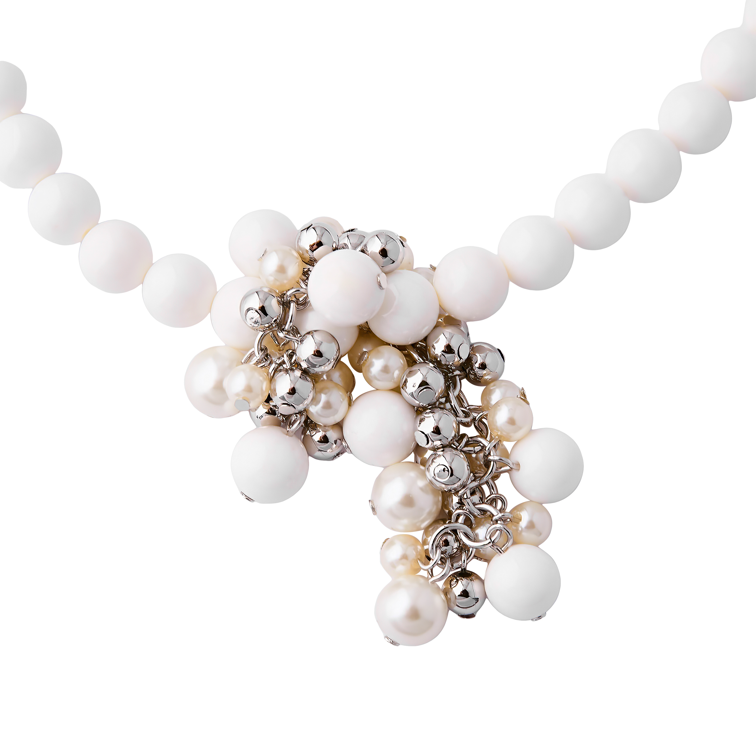 White beads with a cluster of beads
