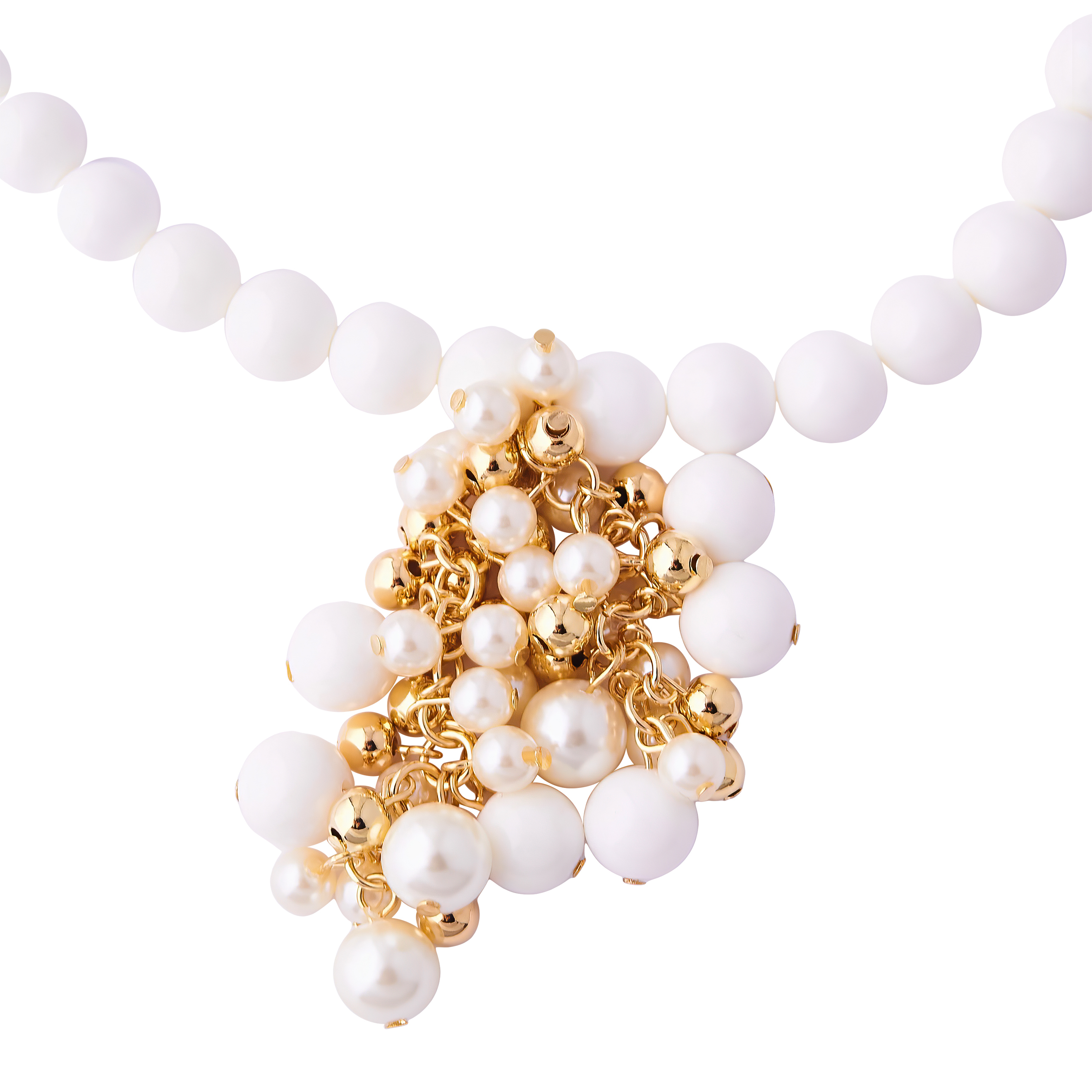 white beads with a cluster of beads