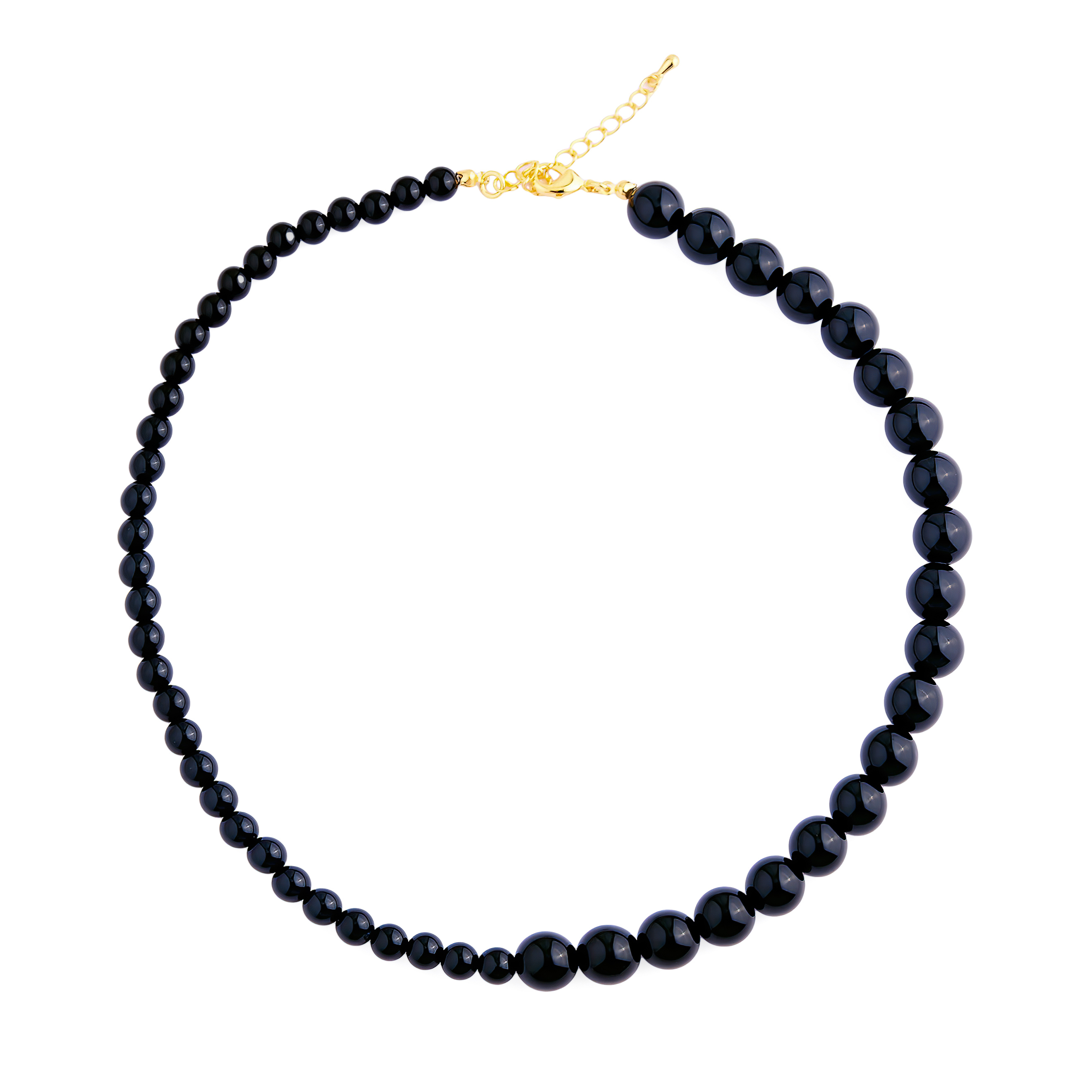 Asymmetric necklace made of black beads