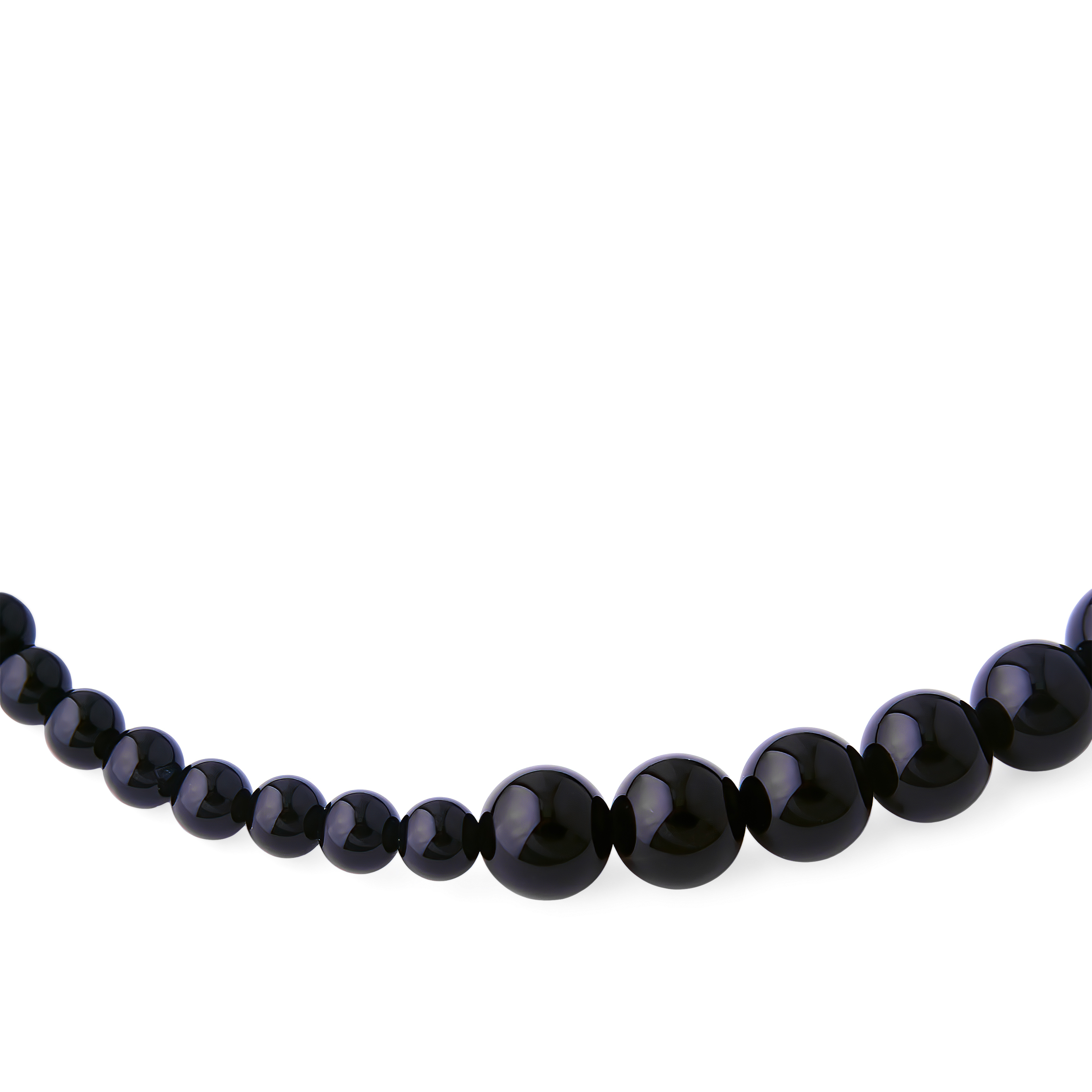 Asymmetric necklace made of black beads