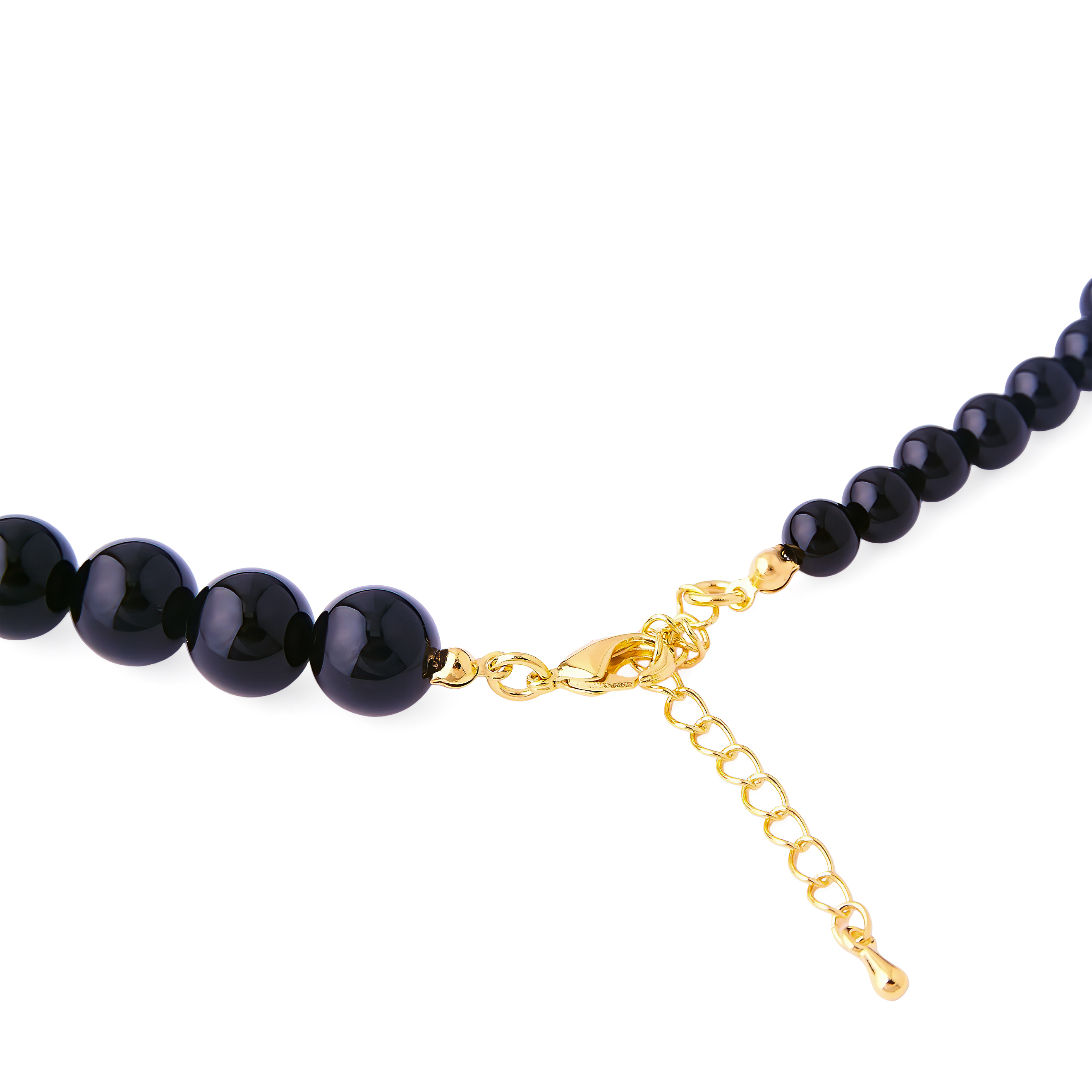 Asymmetric necklace made of black beads