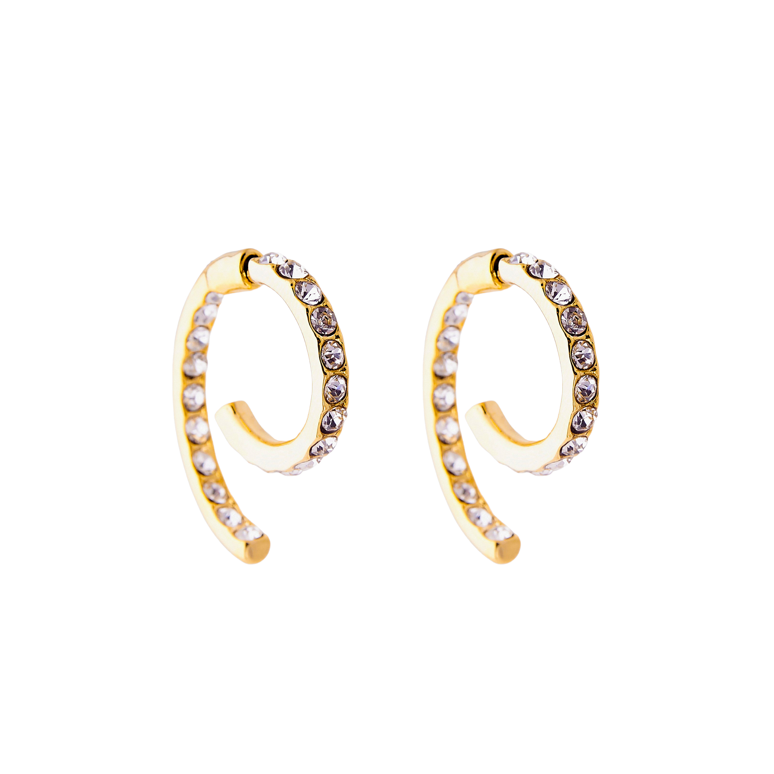 curling earrings with a pavй of crystals