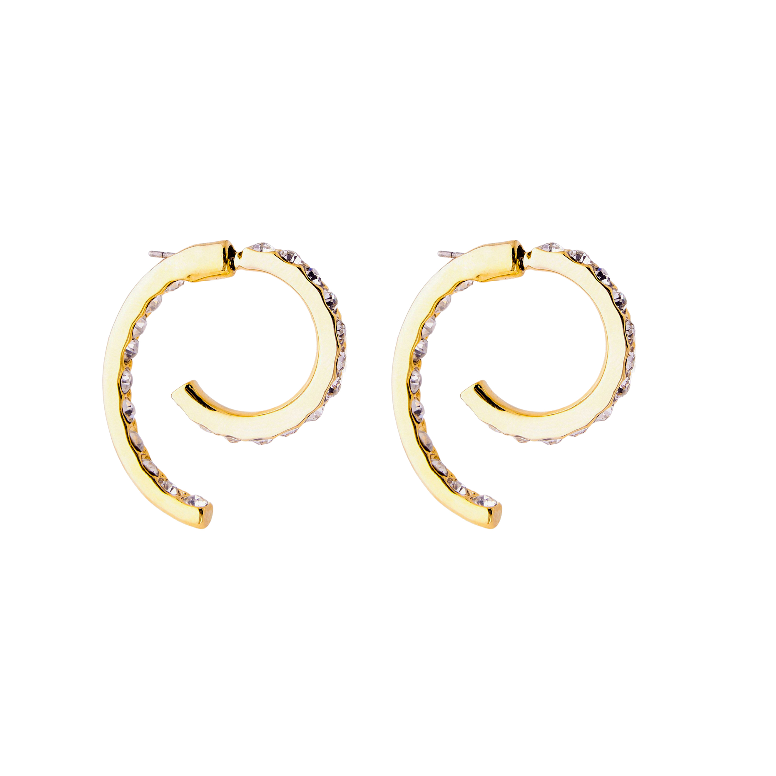 curling earrings with a pavй of crystals