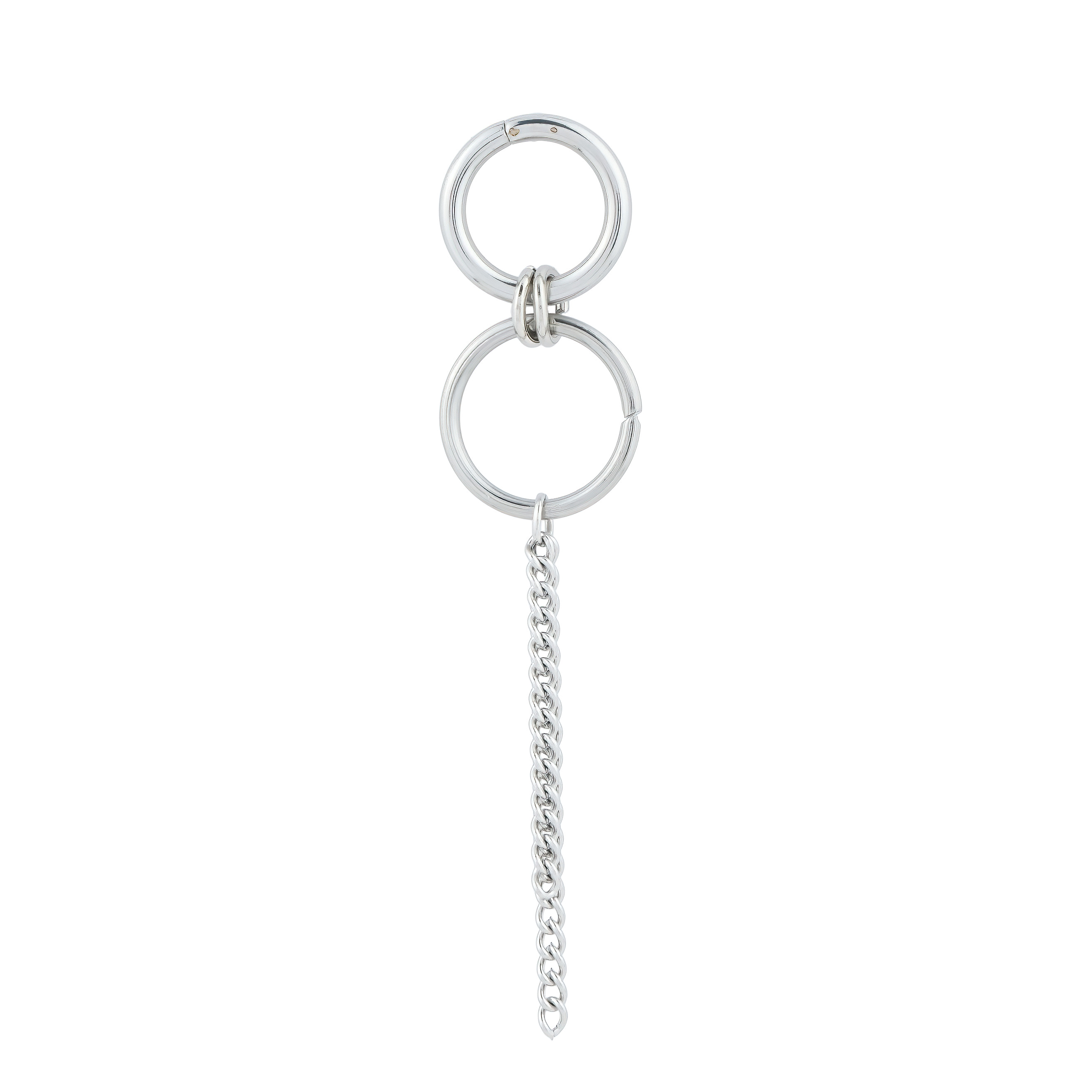 earrings made of two rings with a chain