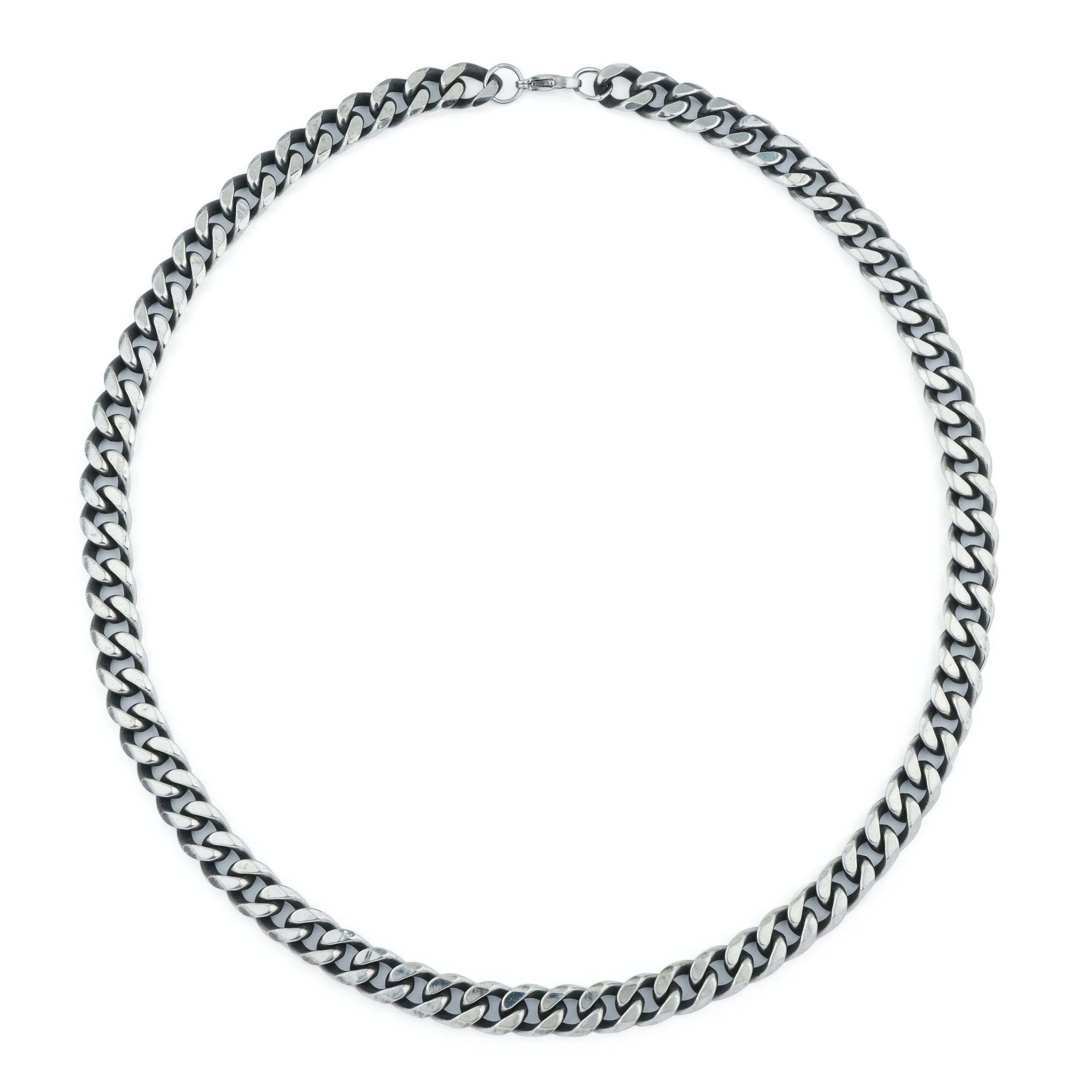 Wide chain of armored weaving with blackening