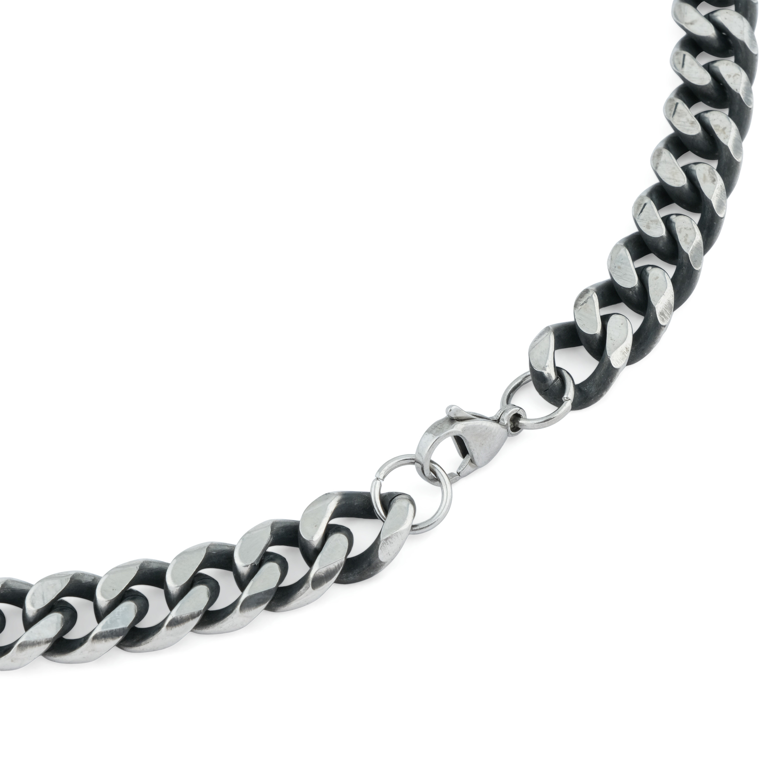 Wide chain of armored weaving with blackening