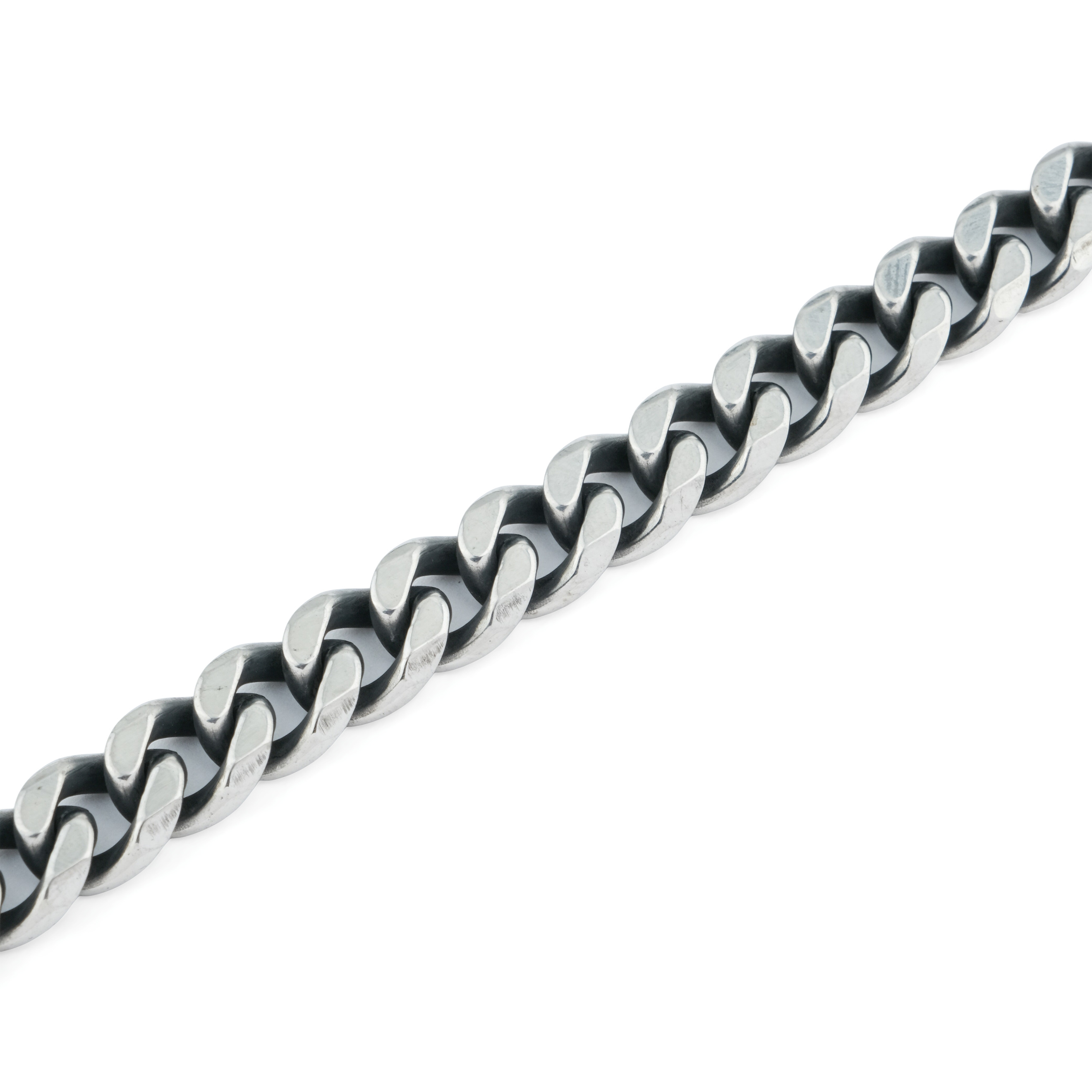 Wide chain of armored weaving with blackening