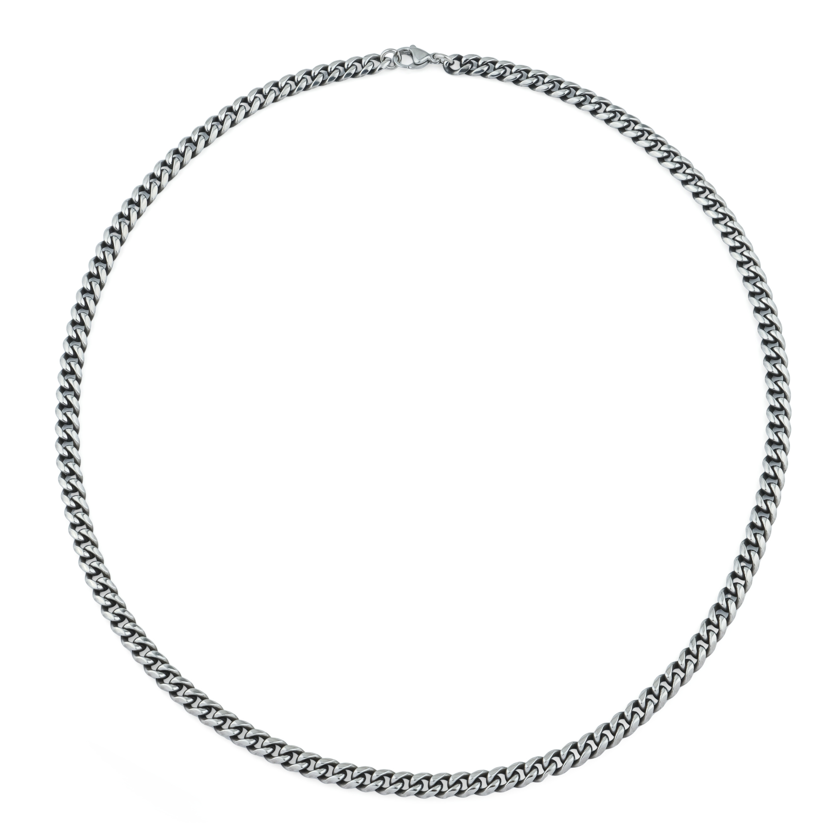 Narrow chain of armored weaving with blackening