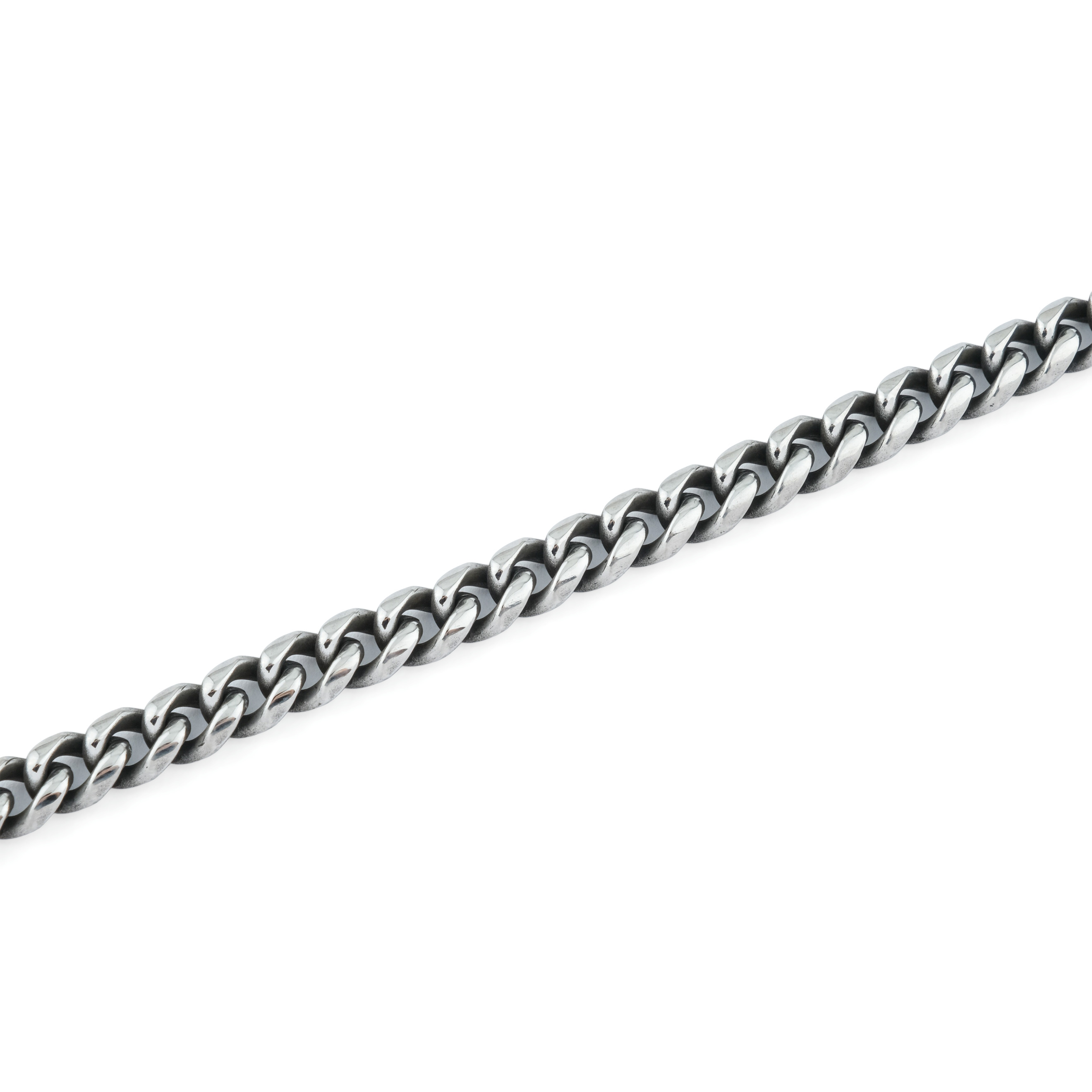 Narrow chain of armored weaving with blackening