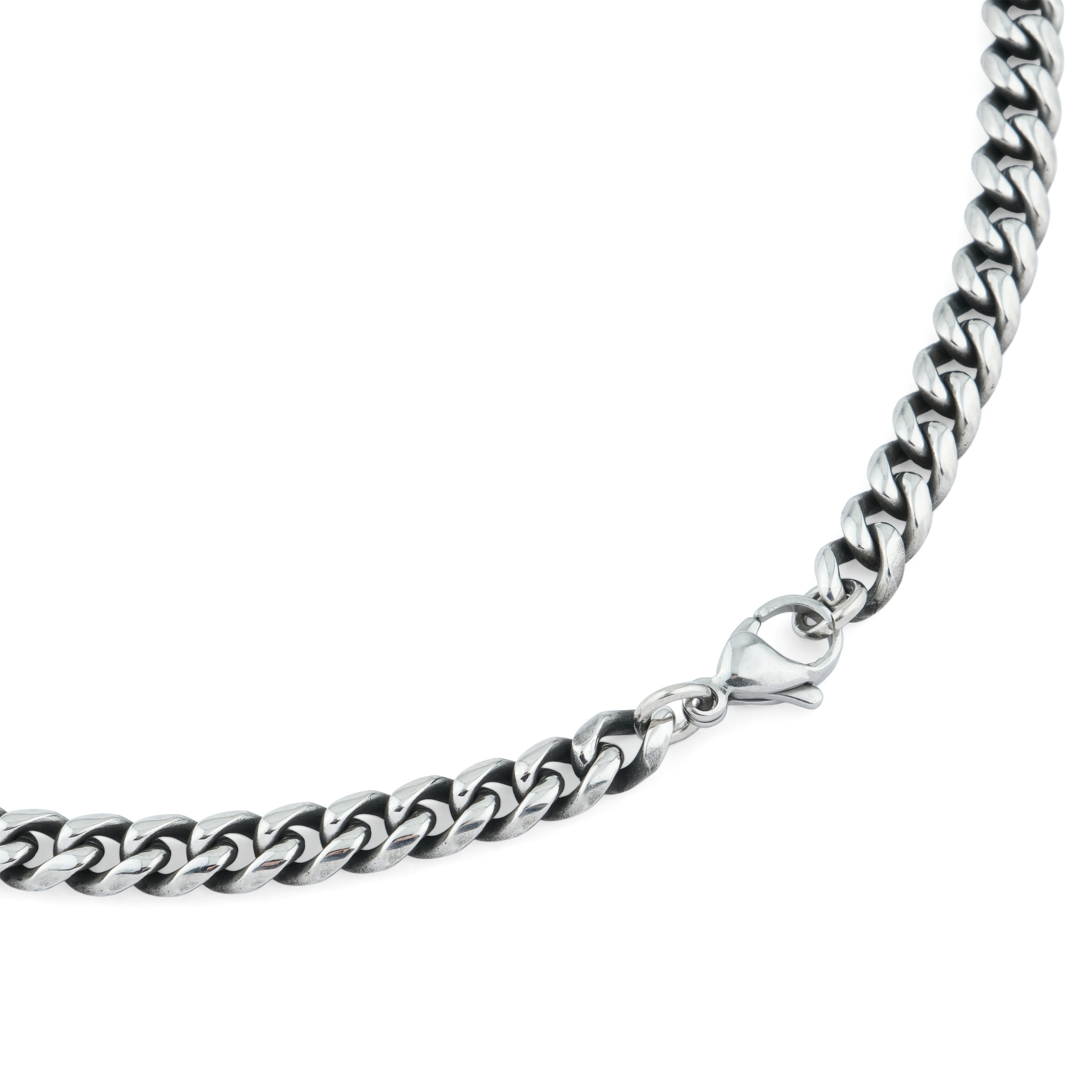 Narrow chain of armored weaving with blackening