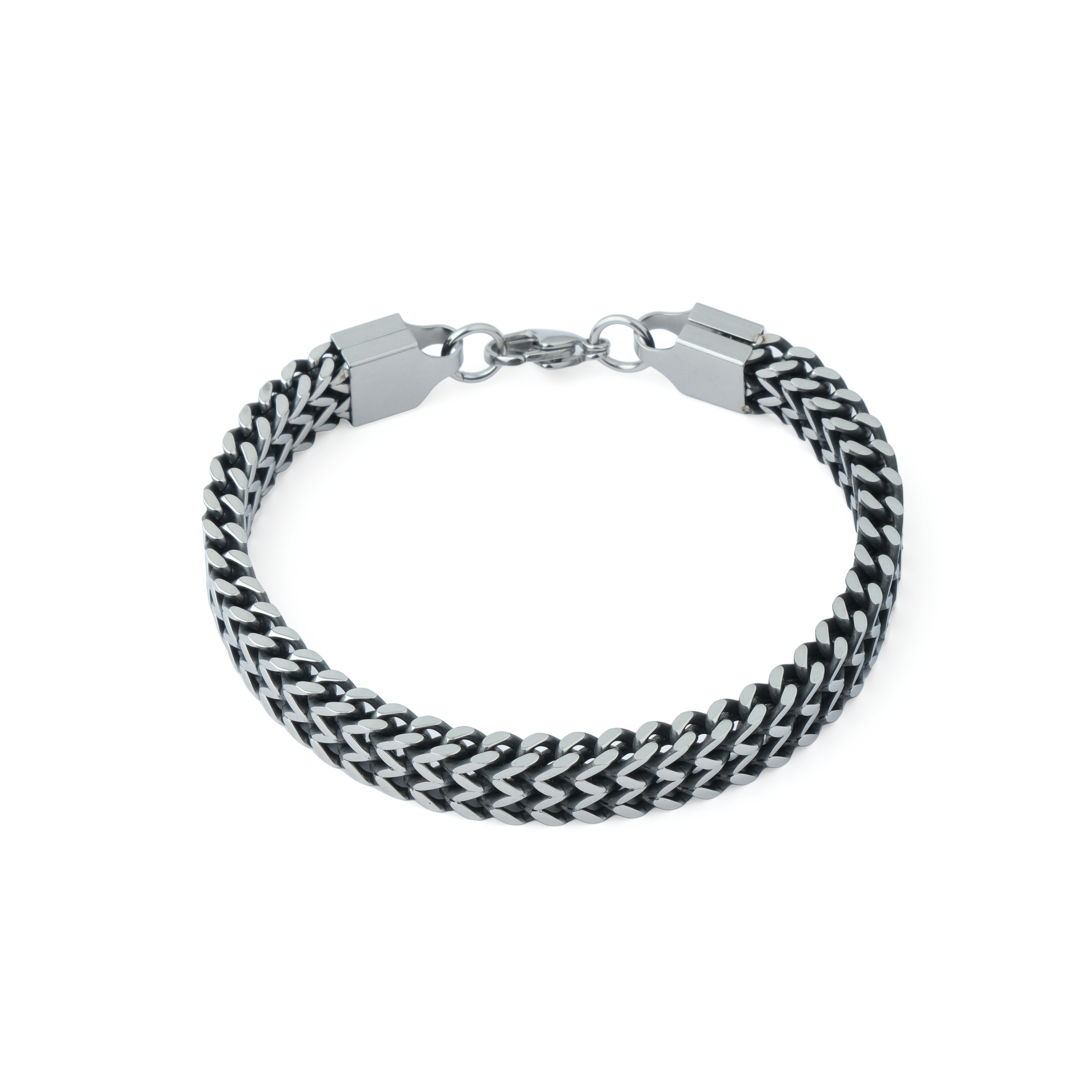 Bracelet with blackening and double weave