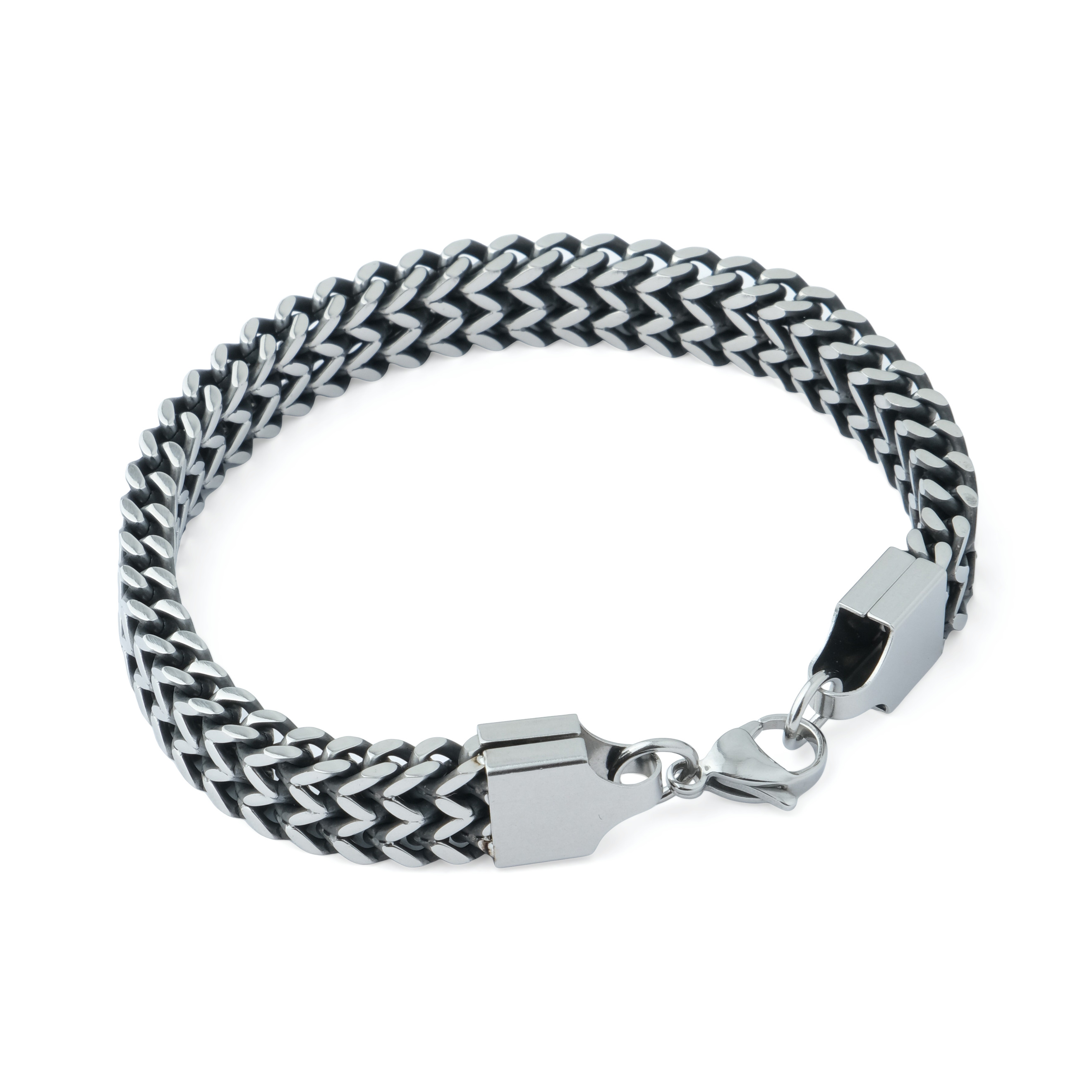 Bracelet with blackening and double weave