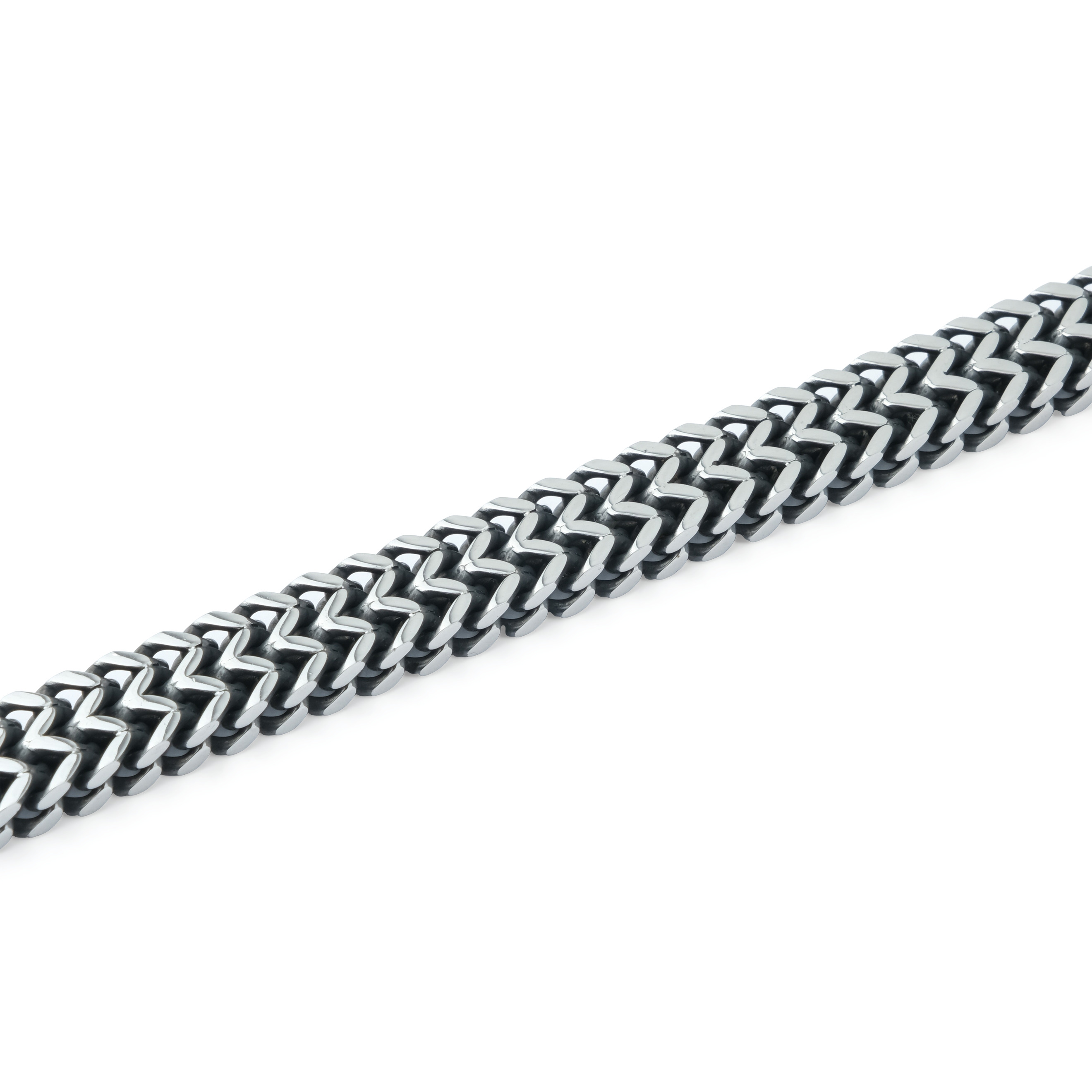 Bracelet with blackening and double weave