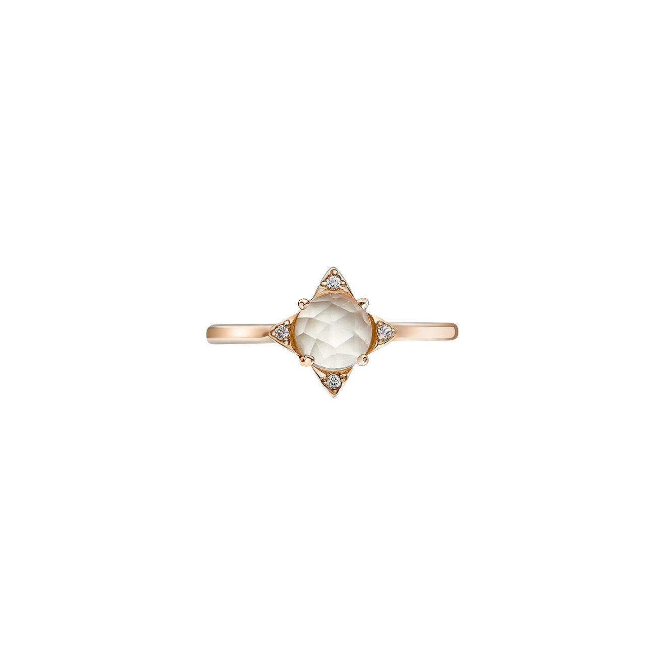 Gold-plated The Rose ring with prenite